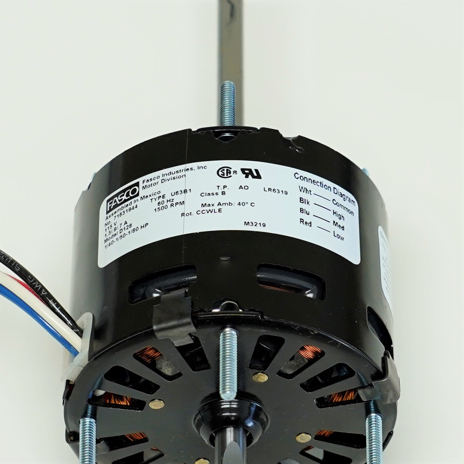 Fasco D128 3.3″ Diameter Electric Motor 115 Volts 1500 RPM 3 Speed