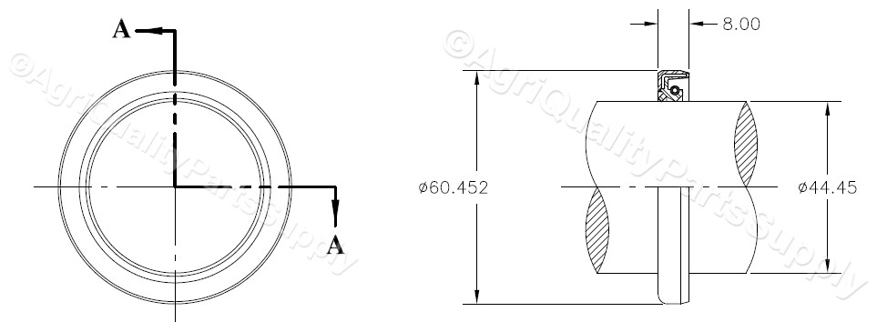 Rhino 00758653 Rotary Cutter Gearbox Oil Seal 44.45 x 60.452 x 8mm Free Shipping