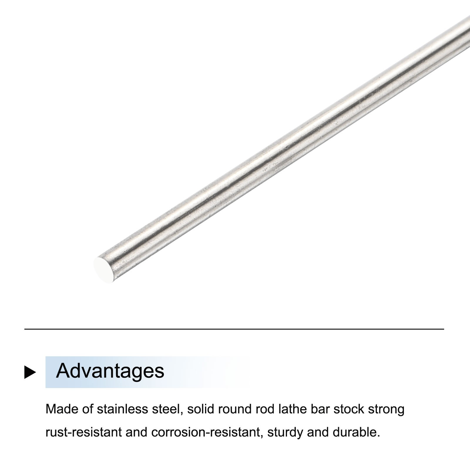 10Pack 2mm x 100mm Stainless Steel Round Rod Metal Solid Shaft Rods Lathe Bar