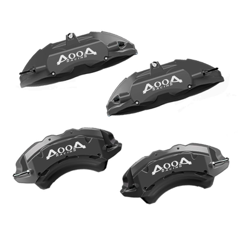 Aluminum Volcanic Grey Brake Caliper Covers White Logo 2015-2023 Mustang GT 4Pcs