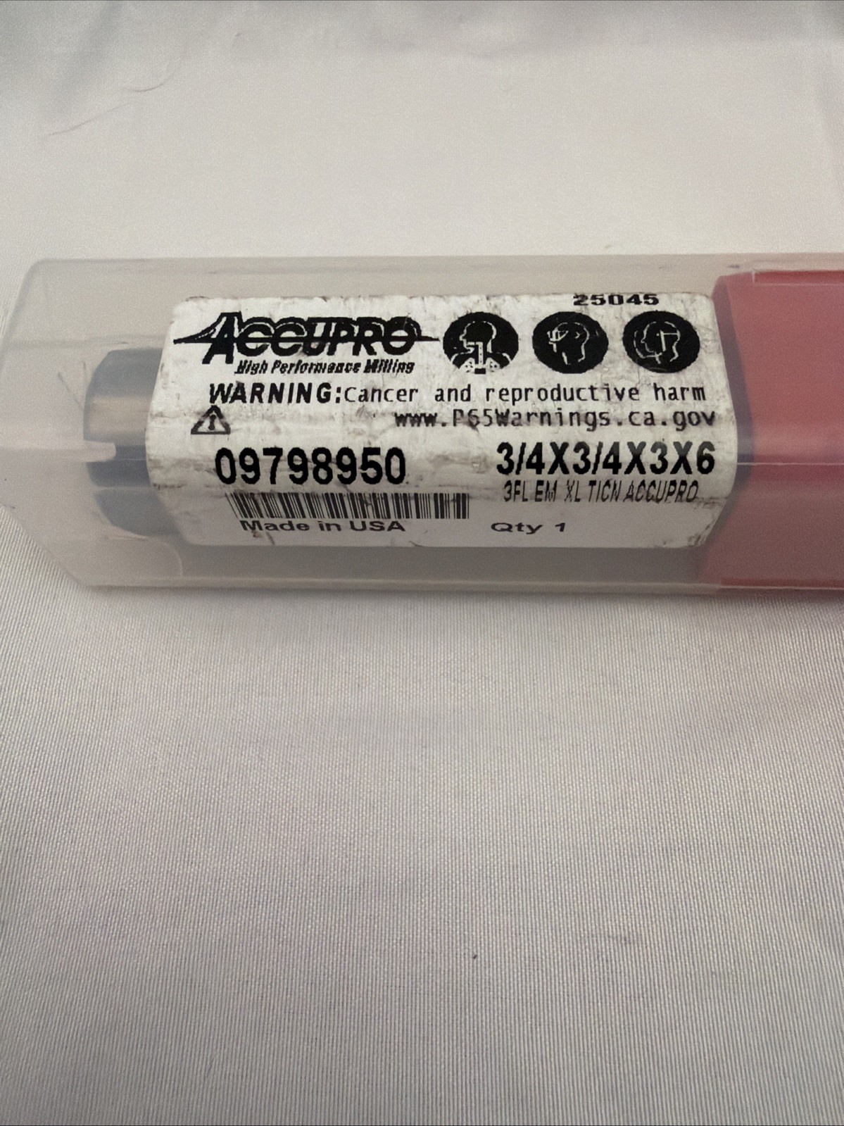 Accupro Square End Mill 09798950 3/4×3/4x3x6