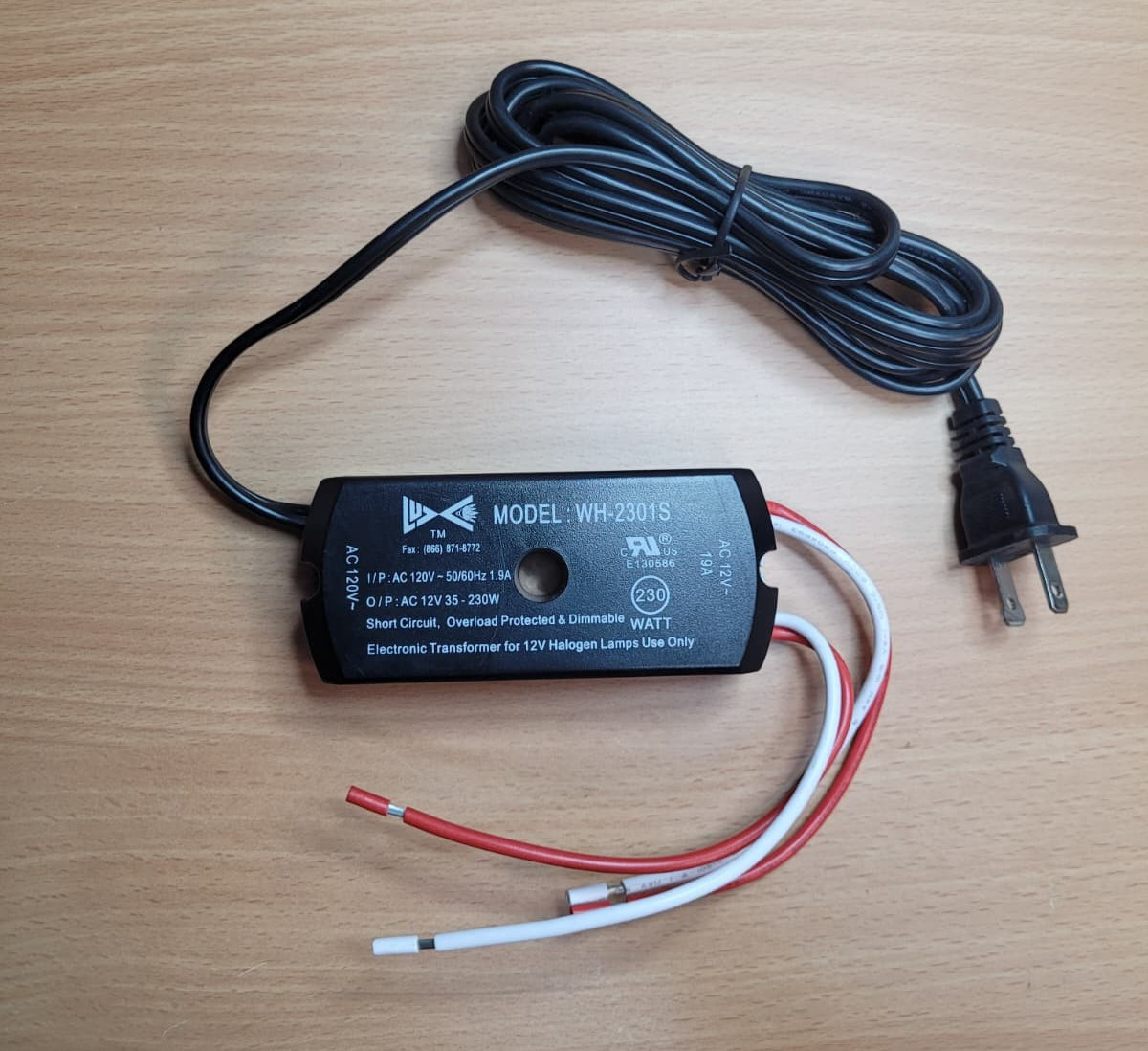 LUX UNLIMITED 230W 12V (WH-2301S) ELECTRONIC TRANSFORMER