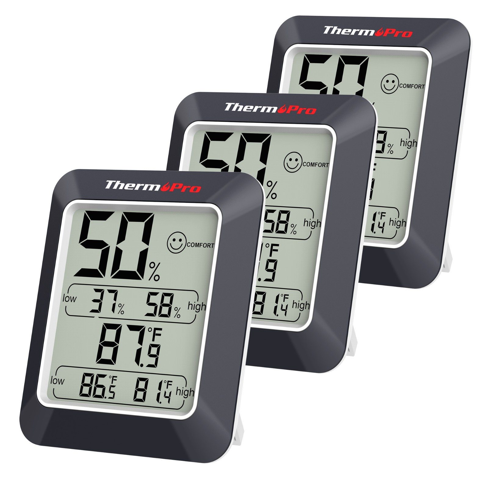 3PCS LCD Digital Indoor Hygrometer Thermometer Temperature Humidity Monitor