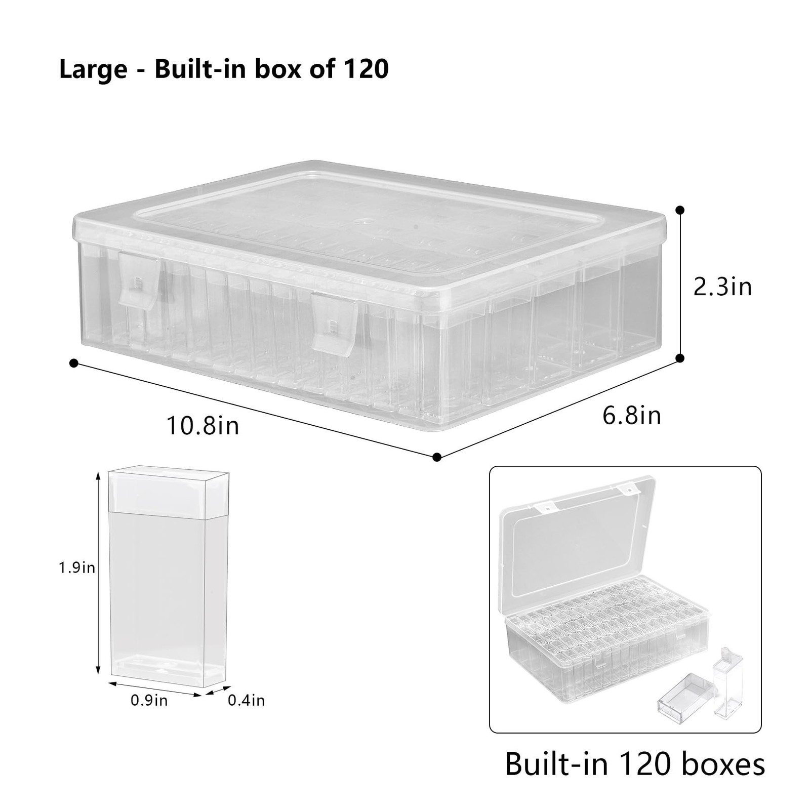Diamond Painting Storage Containers with Lids – 120PCS Portable Transparent P…