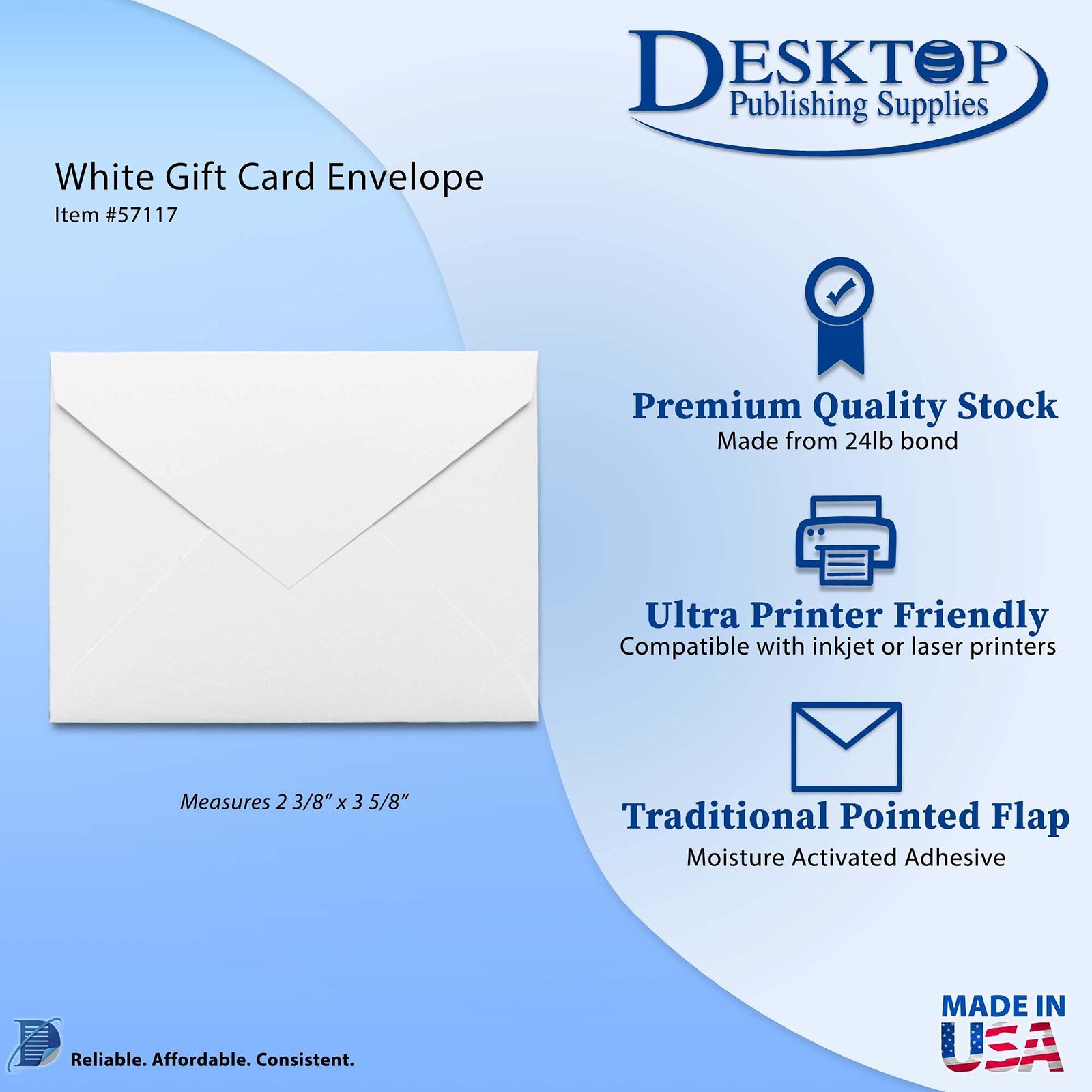 Desktop Publishing Supplies White Florist Size 2 3/8 x 3 5/8 inches,