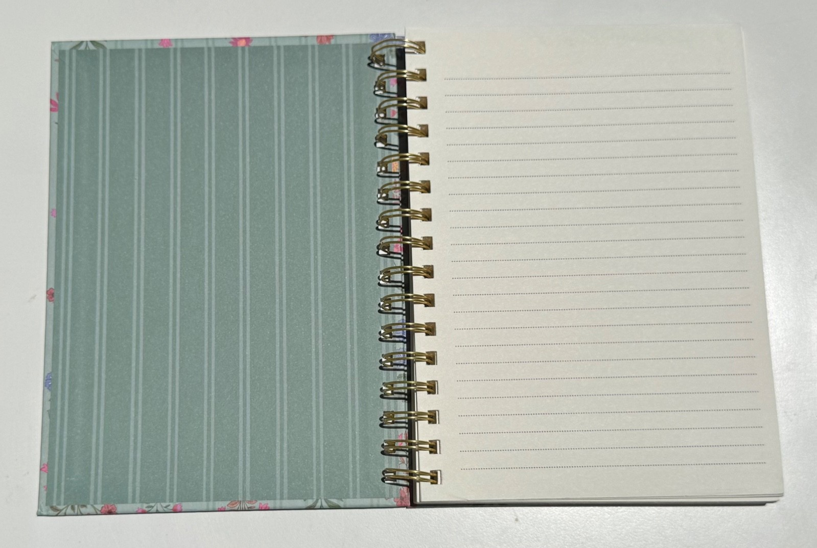 Clementine Twin Wire Hard Cover Spiral Journal Notebook Floral Blue «Notes»