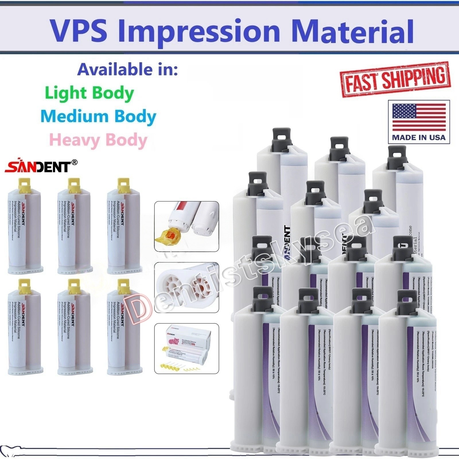 HEAVY BODY FAST SET VPS Dental Impression Material FAST Set 50ML Cartridges PVS