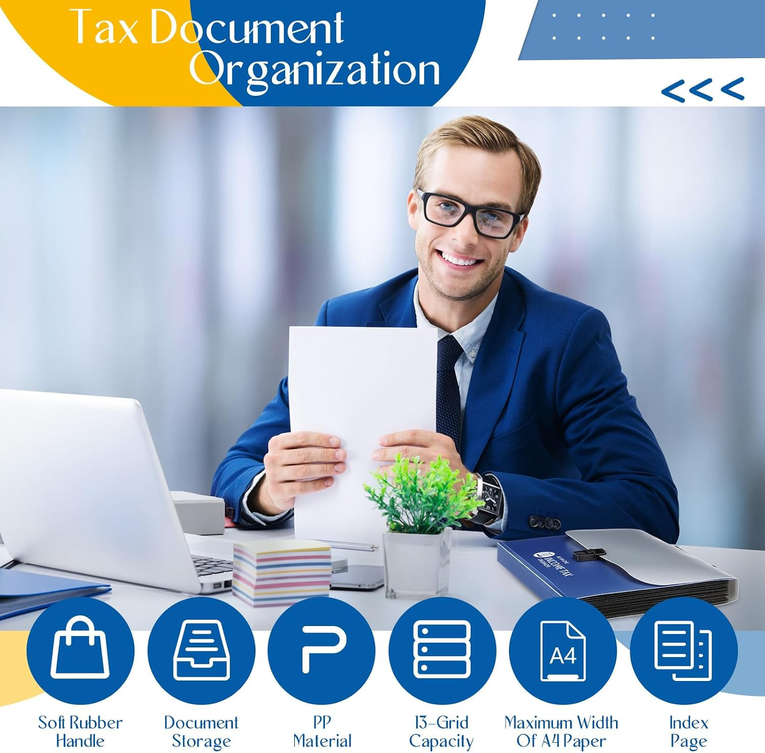 1 Set Tax Record Organizer All in One Income Tax Document Organizer 13 Pockets E