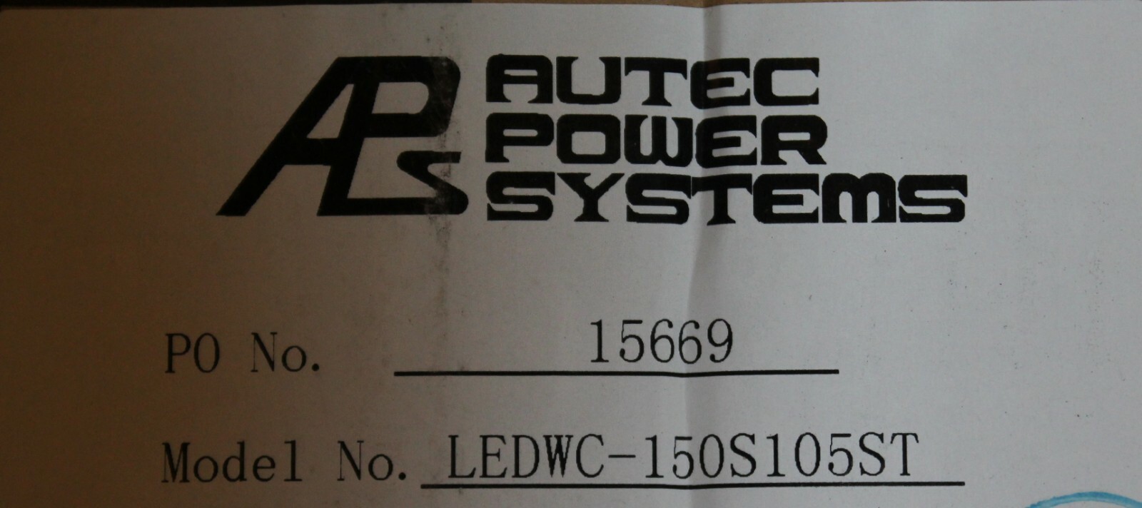 Autec LED Driver LEDWC-150s105ST 150 watt 100-277 Vac 5-/60hz 85-142 Vdc NEW