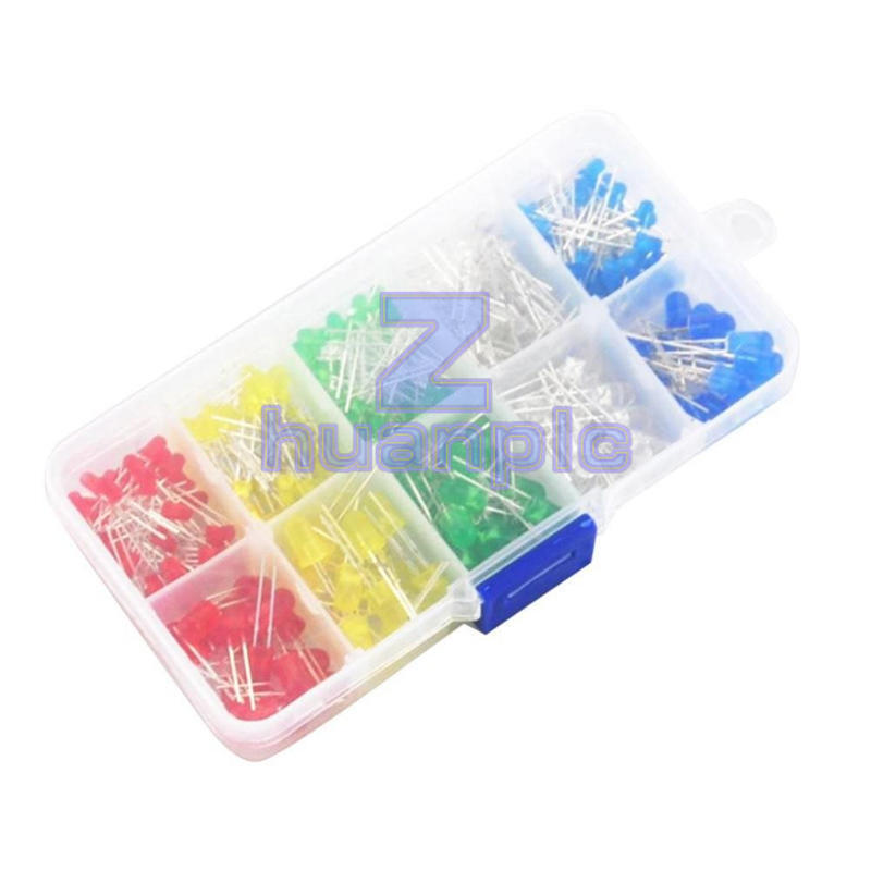 300 pcs 3mm 5mm LED Light White Yellow Red Green Assorted Assortment Kit DIY Set