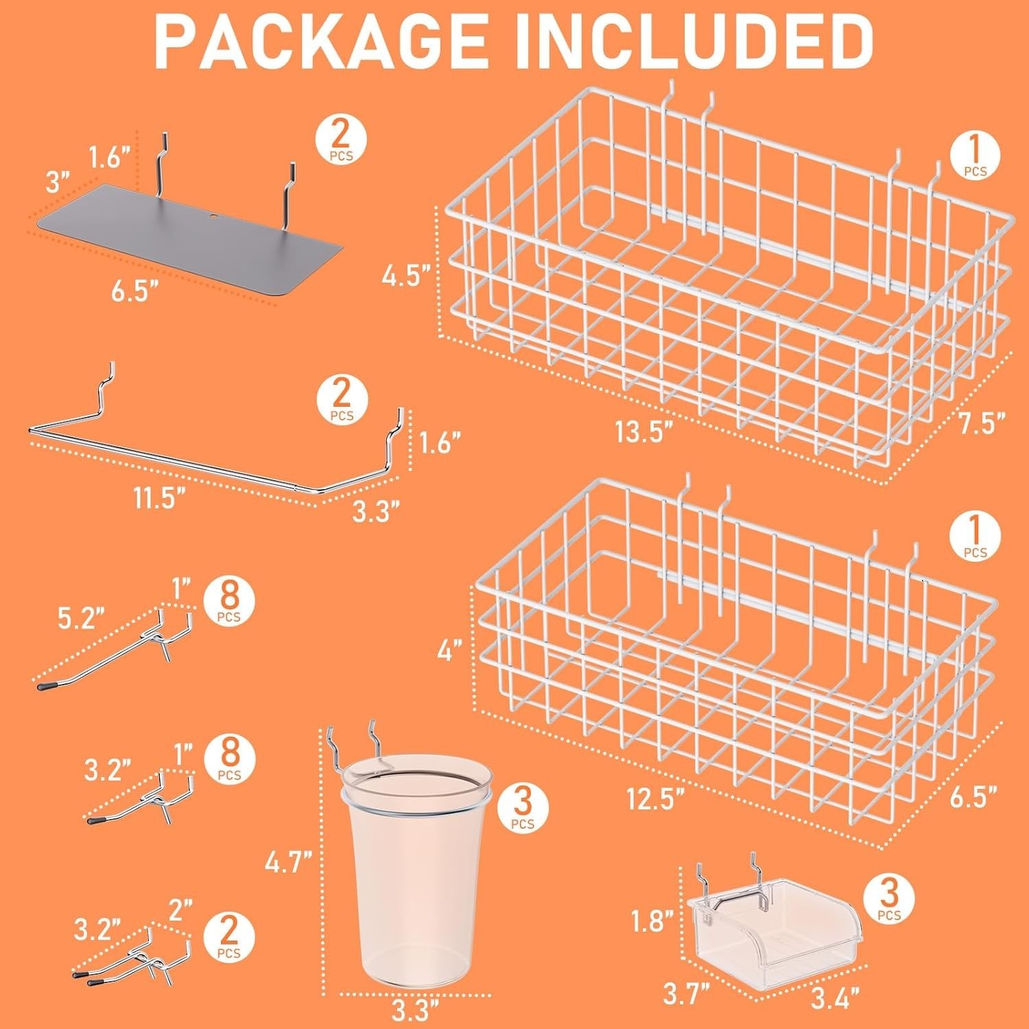 Complete 30-Piece Pegboard Accessory Set – Perfect for Craft and Garage Storage