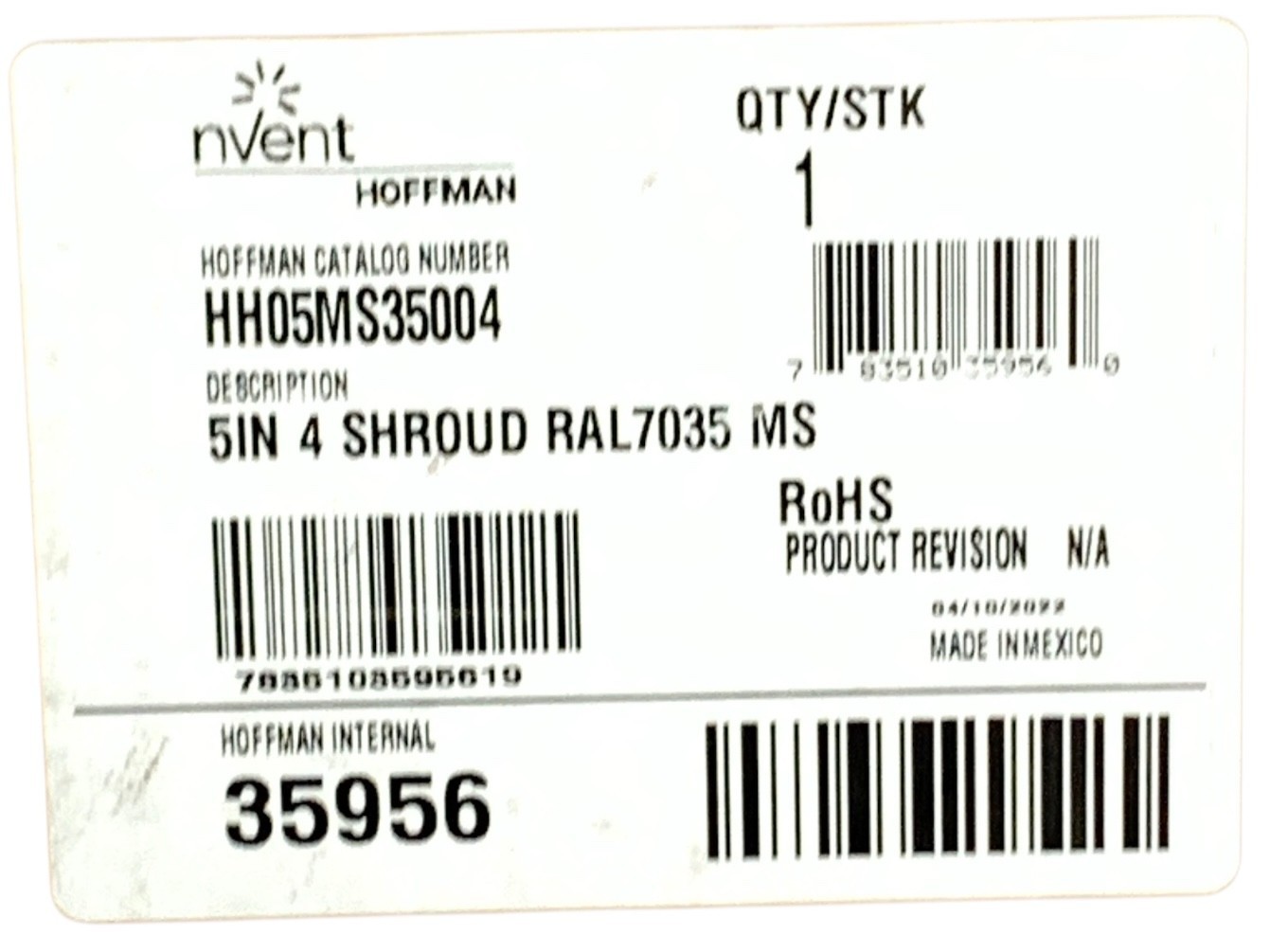 Nvent Hoffman HH05MS35004 Filter Fan Shroud Type 4/4X HH05