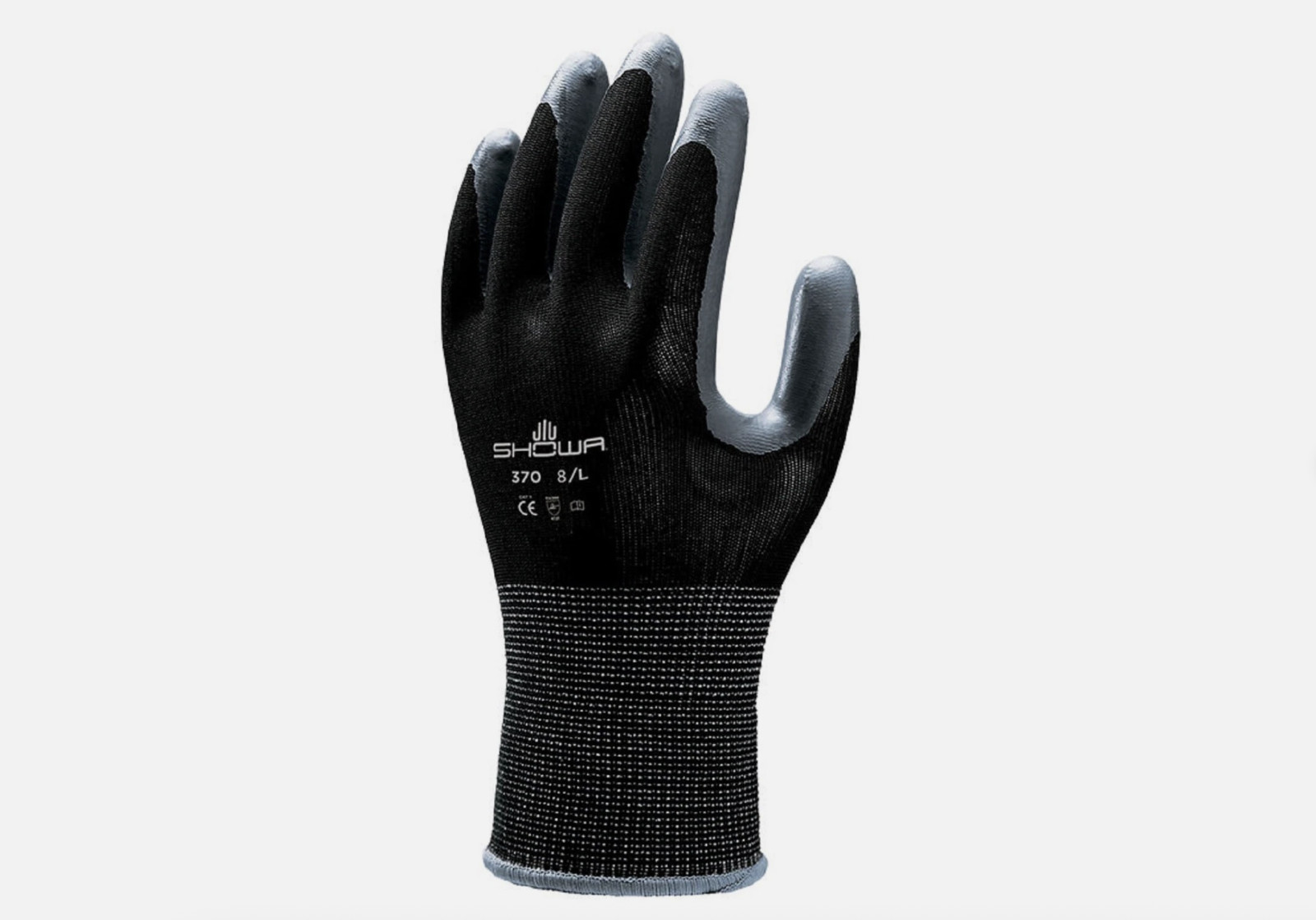 SHOWA ATLAS FIT 370 BLACK NITRILE GARDENING WORK GLOVES (SM, M, L, XL) 24 pair