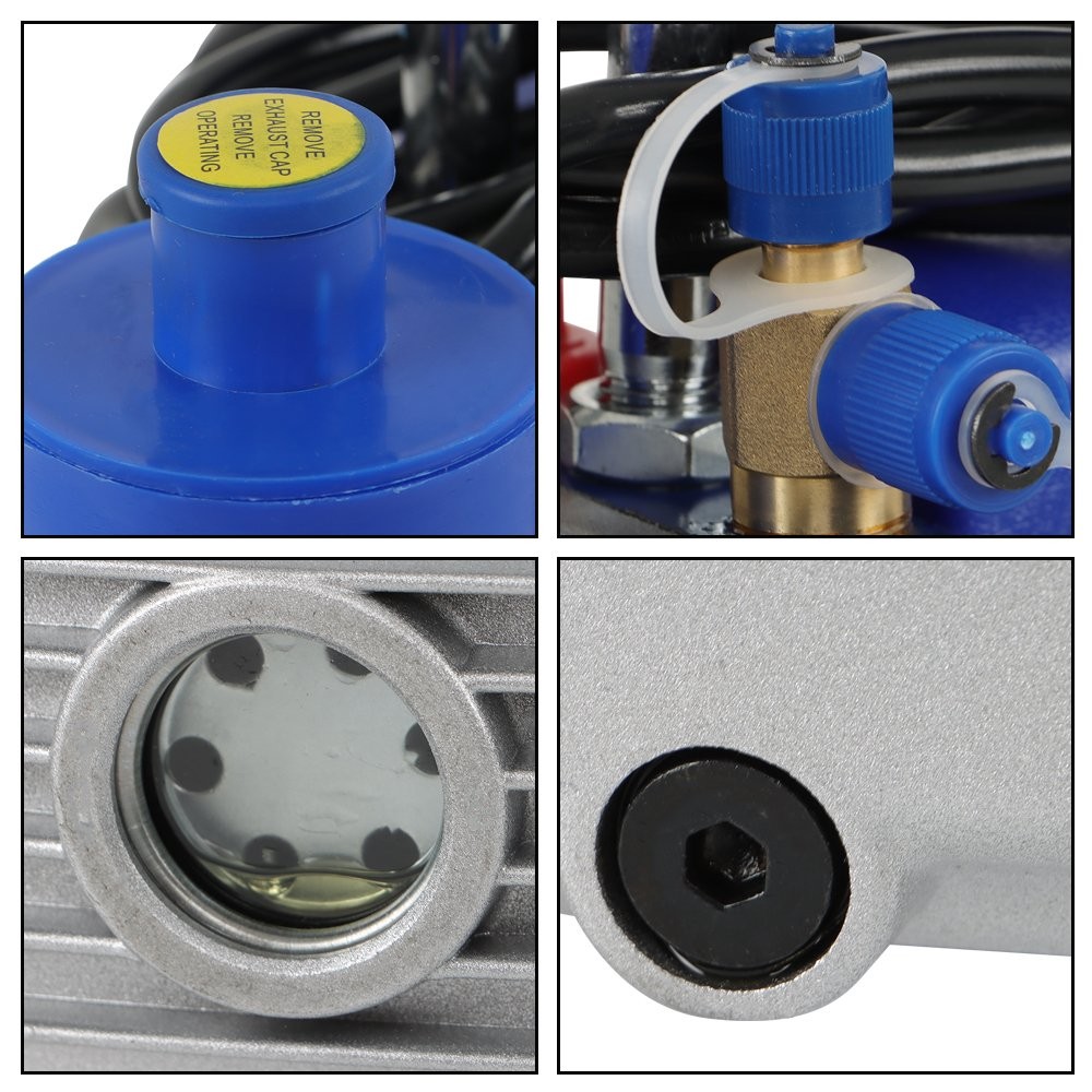 110V 9.6 CFM 1 HP Dual-Stage Rotary Vane HVAC Air Vacuum Pump For R12 R22 R134a