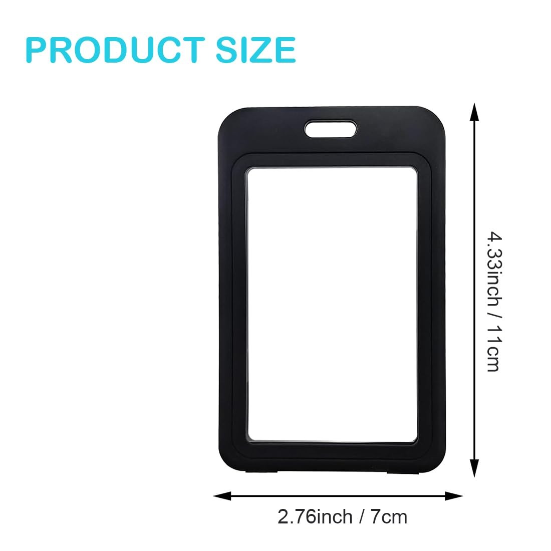 20 Pack ID Badge Holder with Double-Sided Transparent Windows, 20 Pack, Black