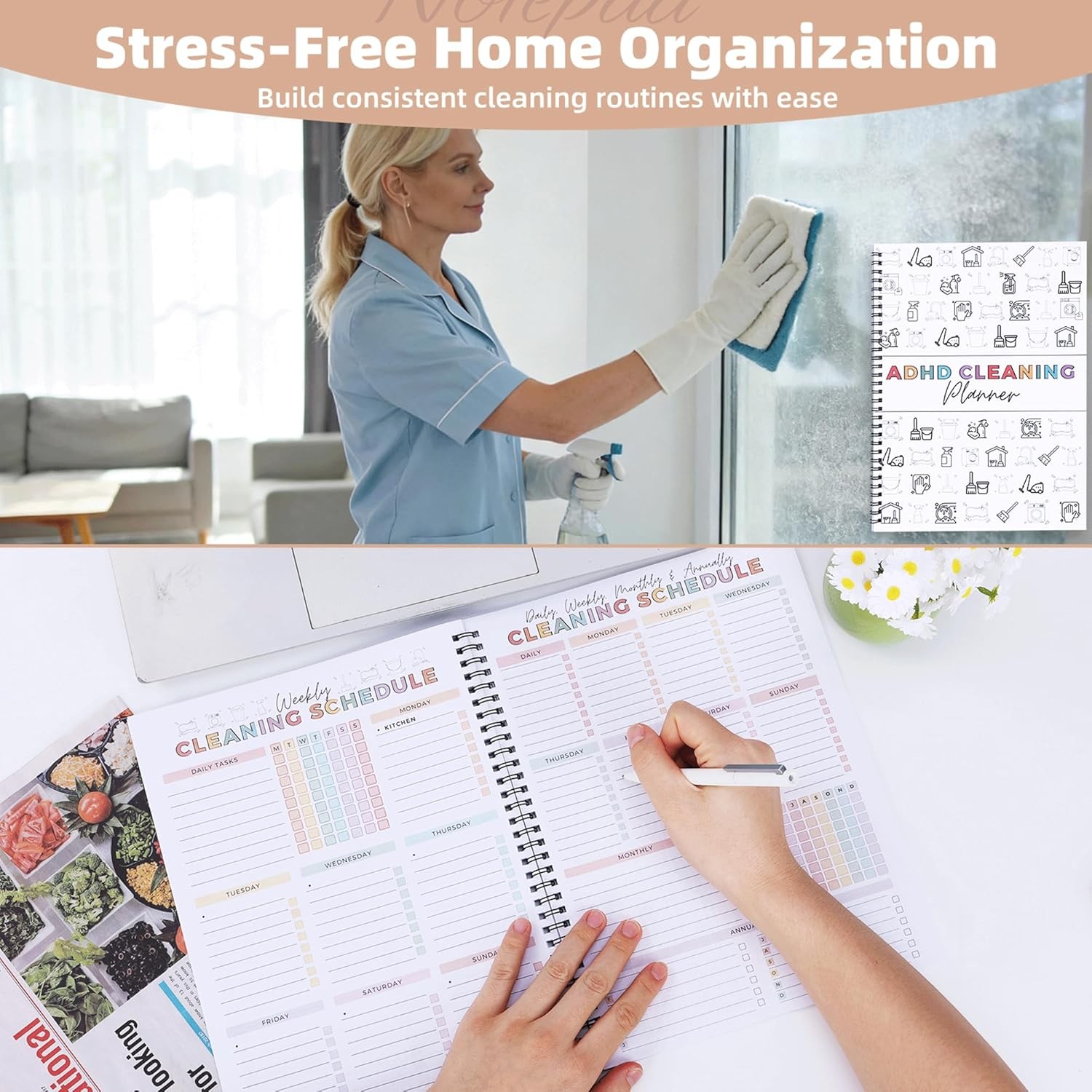 Adults Adhd Cleaning Planner, Editable Adhd Cleaning and Organizing Planner DIY