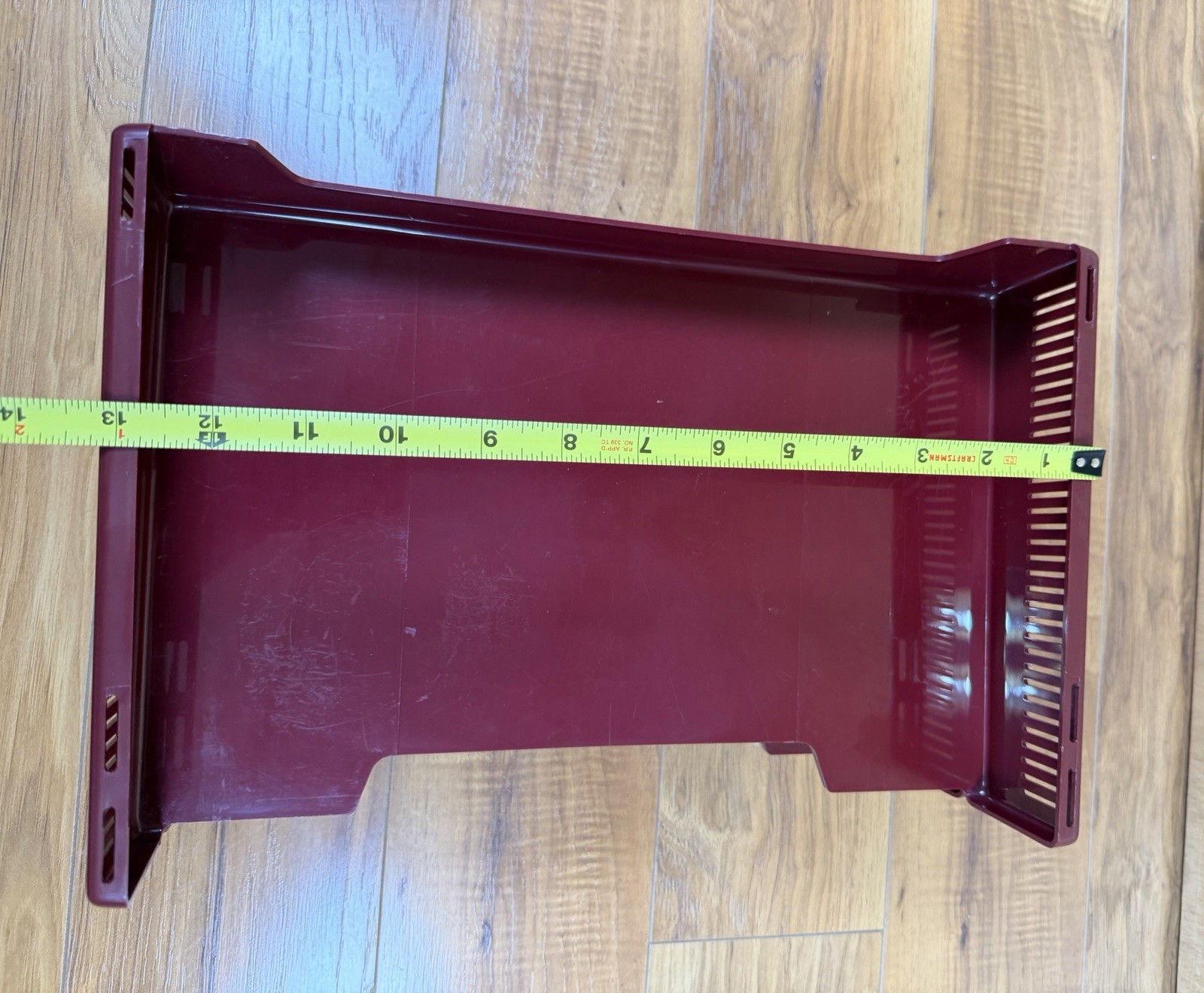 VTG 80s Tenex Stack On Desk Letter Paper Trays Maroon Burgundy MCM Organizer USA