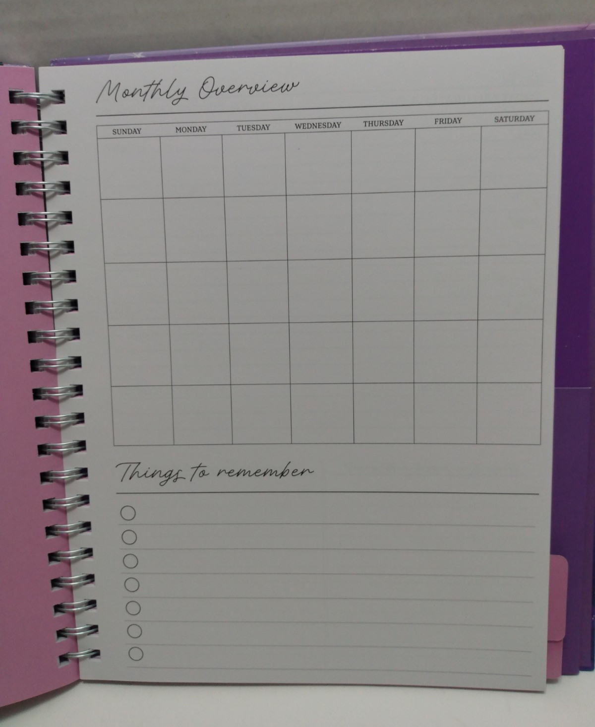 NEW UNDATED Pembrook GRATITUDE Monthly PLANNER GOALS Stickers Pocket Ruler