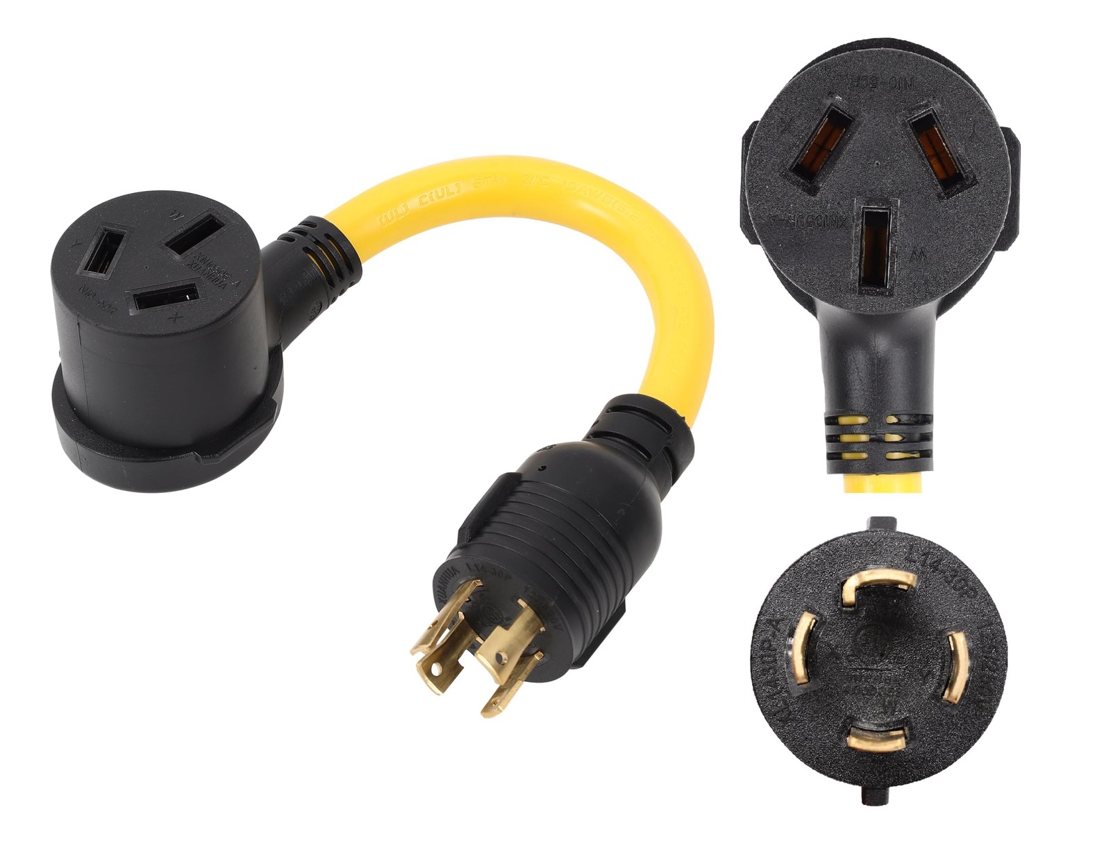 NEMA L14-30P to 10-50R ETL Listed 120V/240V 30 Amp 4 Prong Twist Lock Male Pl…