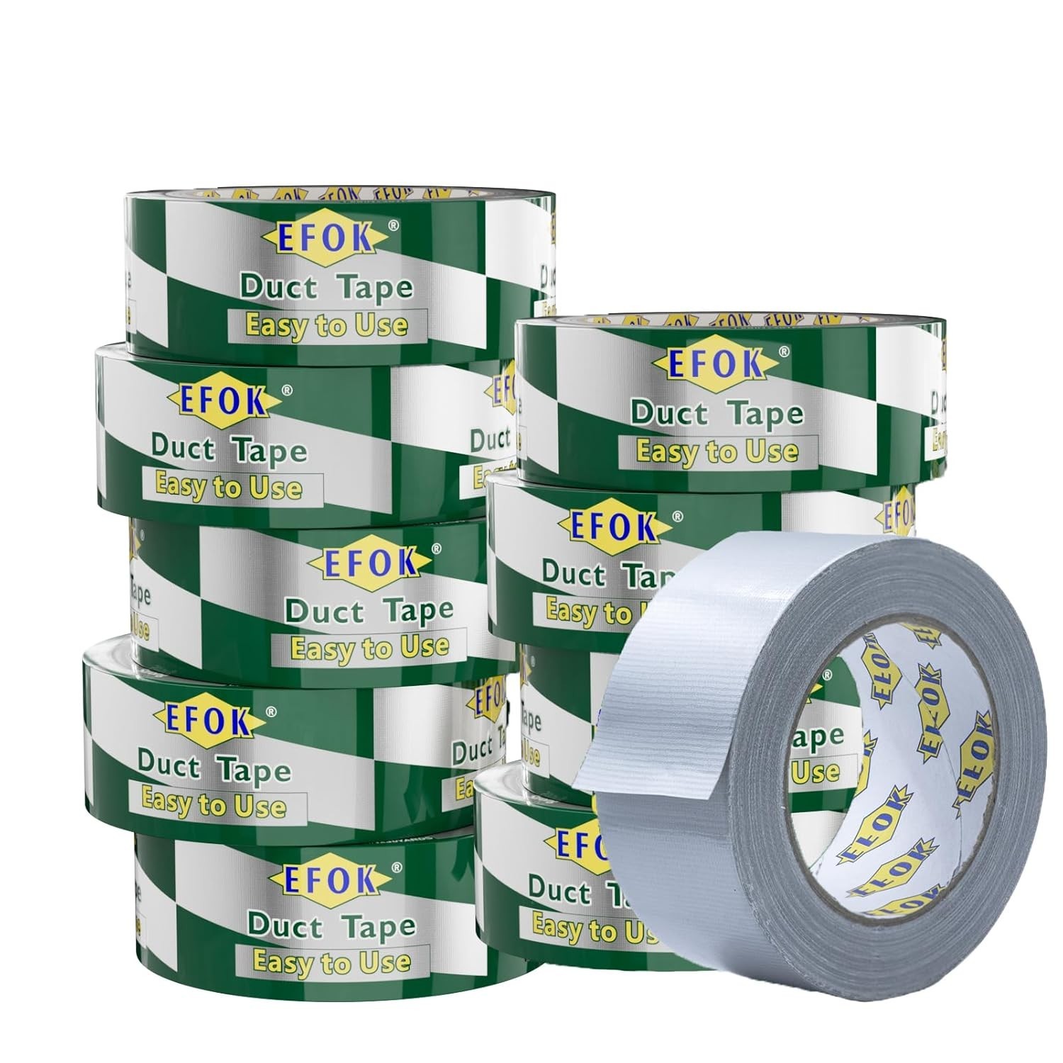 10 Pack Duct Tape Heavy Duty Waterproof, Sliver Duct Tape Bulk 1.88 Inch X 90…