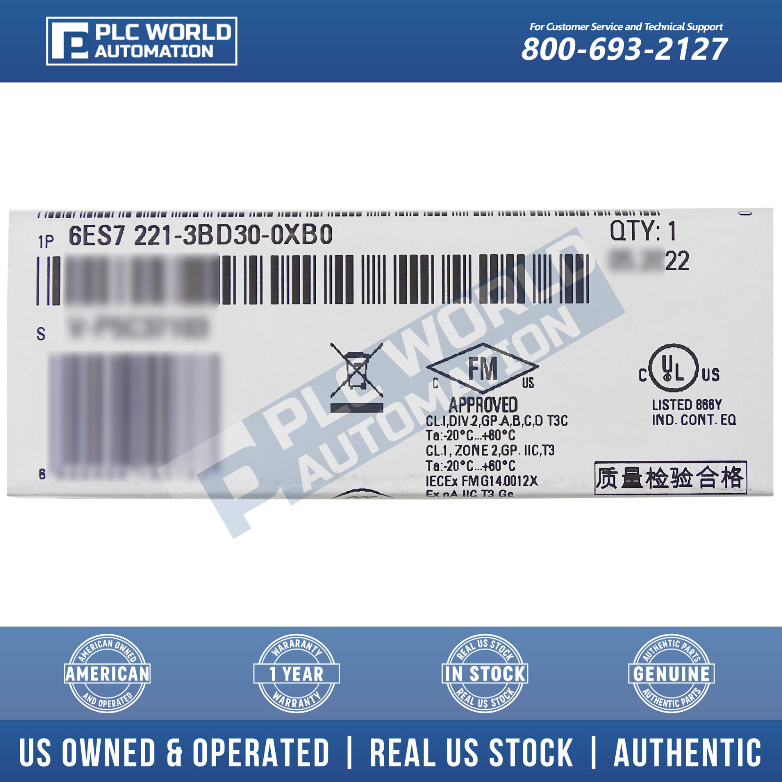 Siemens 6ES7221-3BD30-0XB0 | 6ES7 221-3BD30-0XB0 SB1221, New Sealed, 2 Year Wty