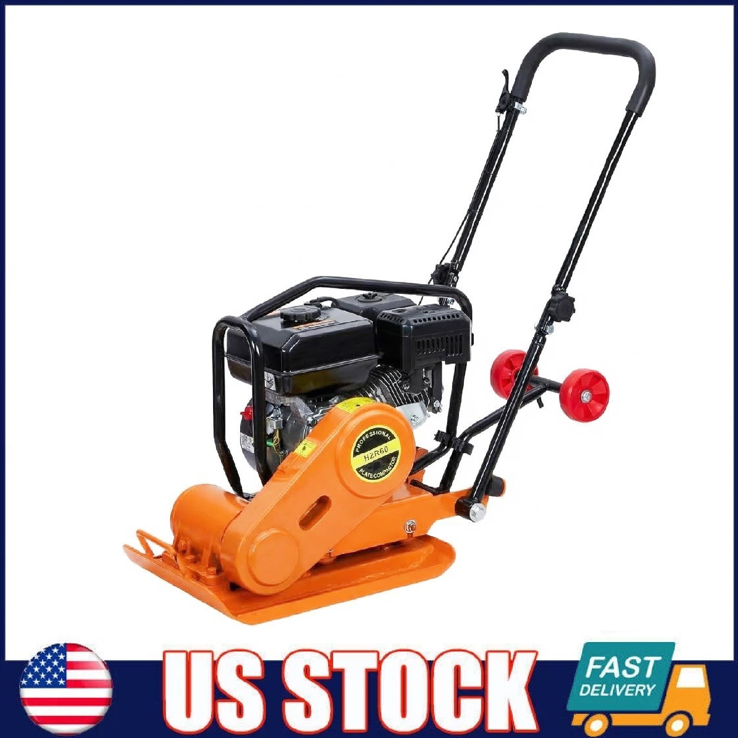 7HP Plate Compactor 5600VPM 4200lbs Vibrating Ground Rammer for Asphalt Ground