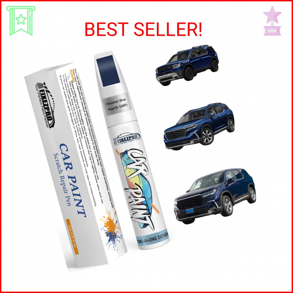 FIXEZPRO B-588P Obsidian Blue Pearl Car Touch Up Paint for Honda, Color Match Au