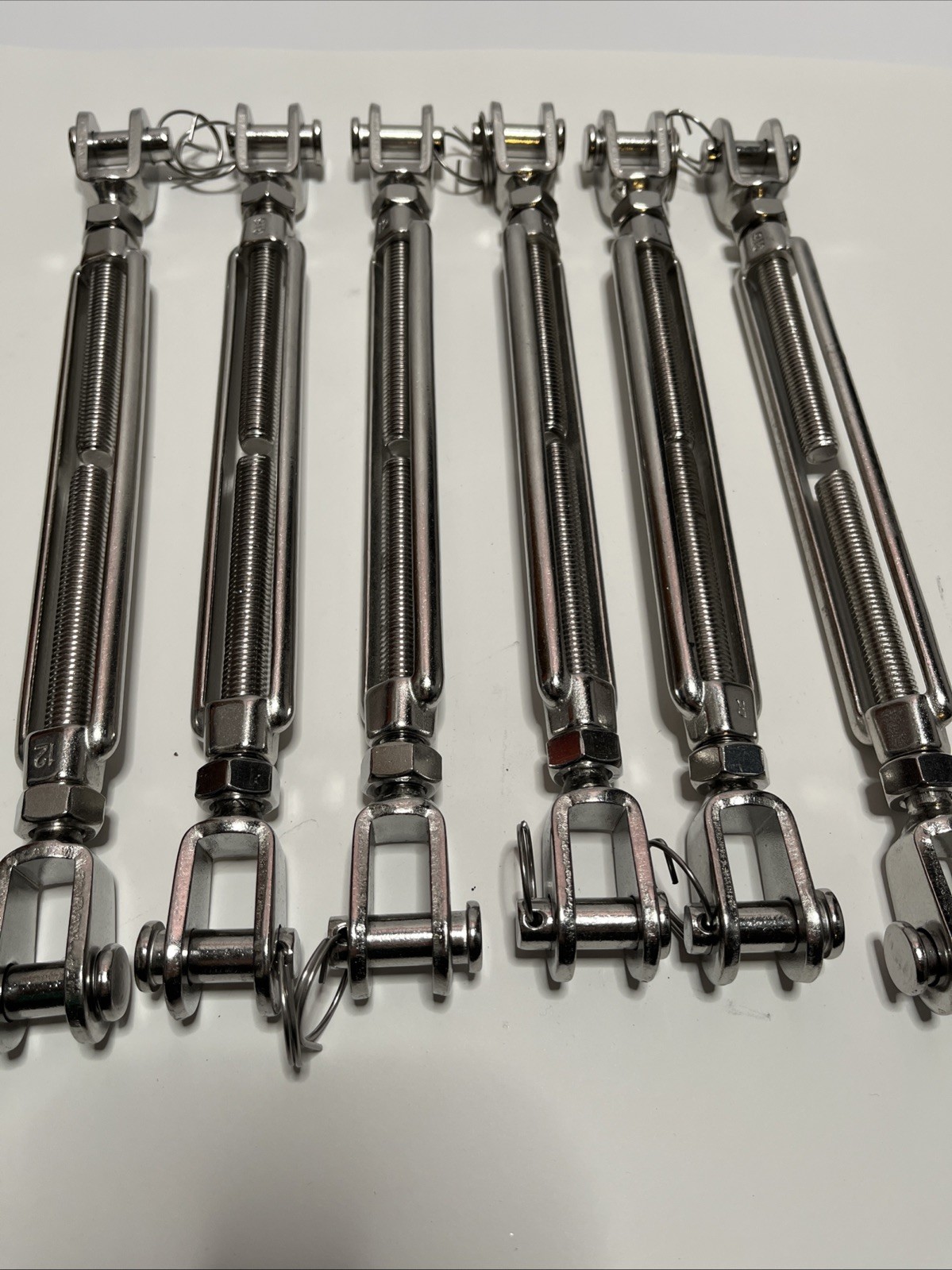 6-Pack 5/8″ x 8” Stainless Steel Forged Jaw-Jaw Turnbuckle Type 316 NEW