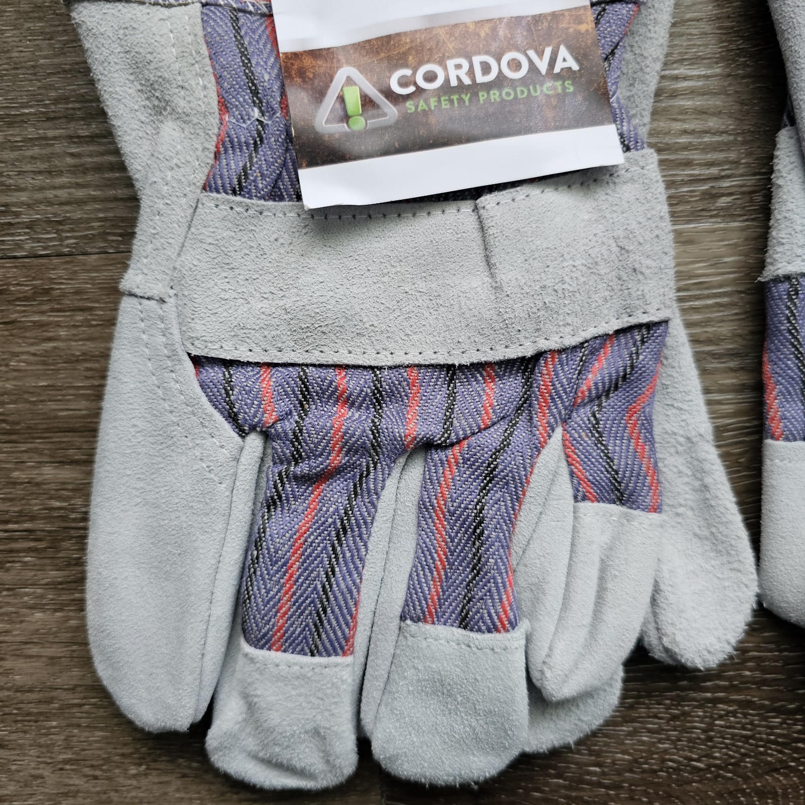 Cordova Leather Palm Safety Split Cowhide Working Cuff Gloves Size Large