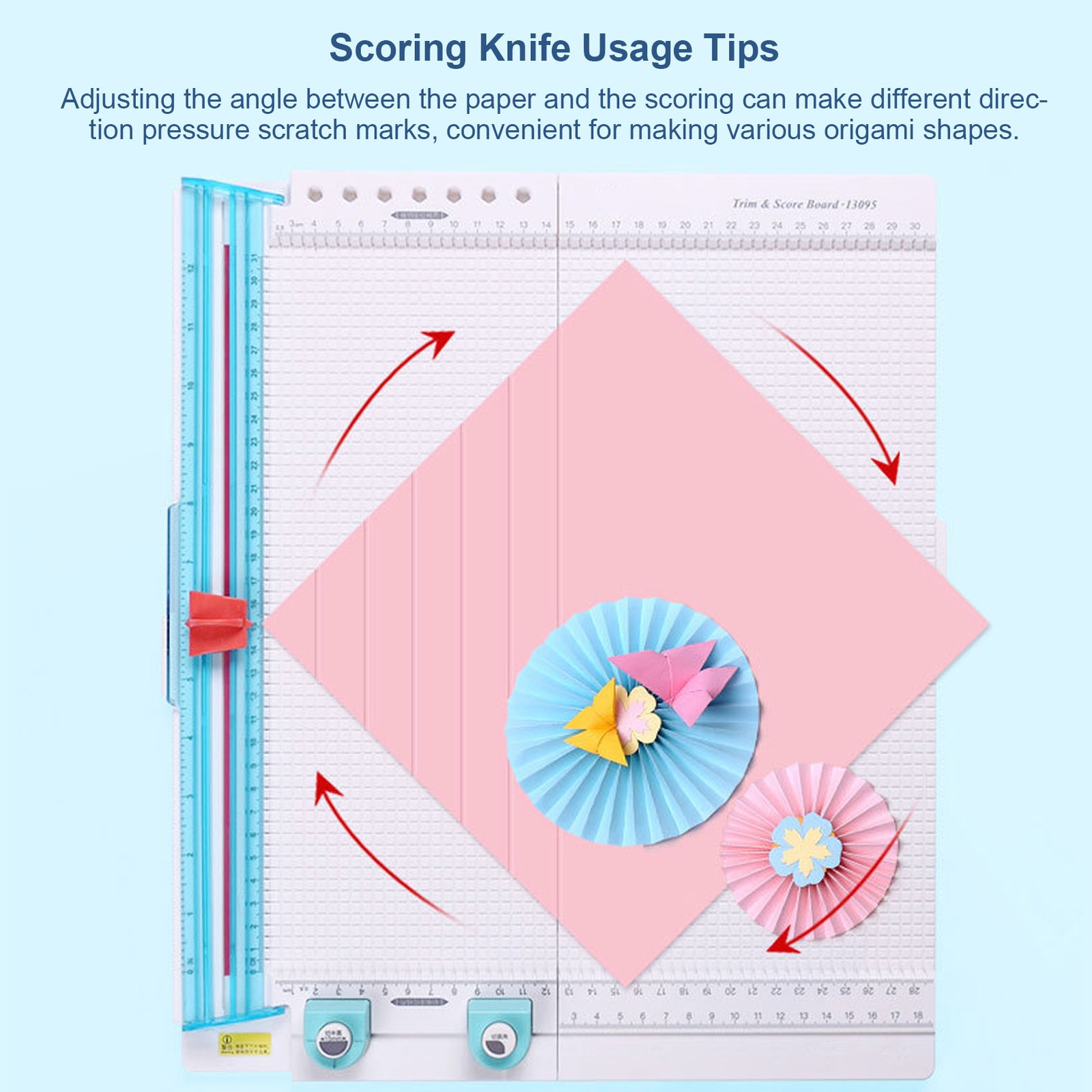 12.2in Paper Trimmer Scoring Board Craft Paper Cutter Folding Scorer 7 In 1 NY