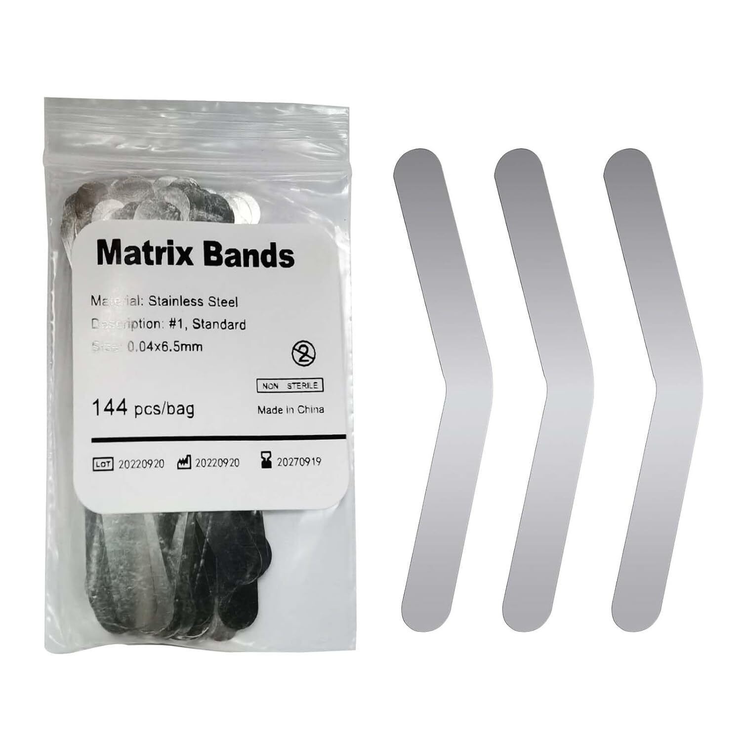 144Pcs Dental Universal Matrix Bands Tofflemire Stainless Steel 0015′ Inch NO.1#