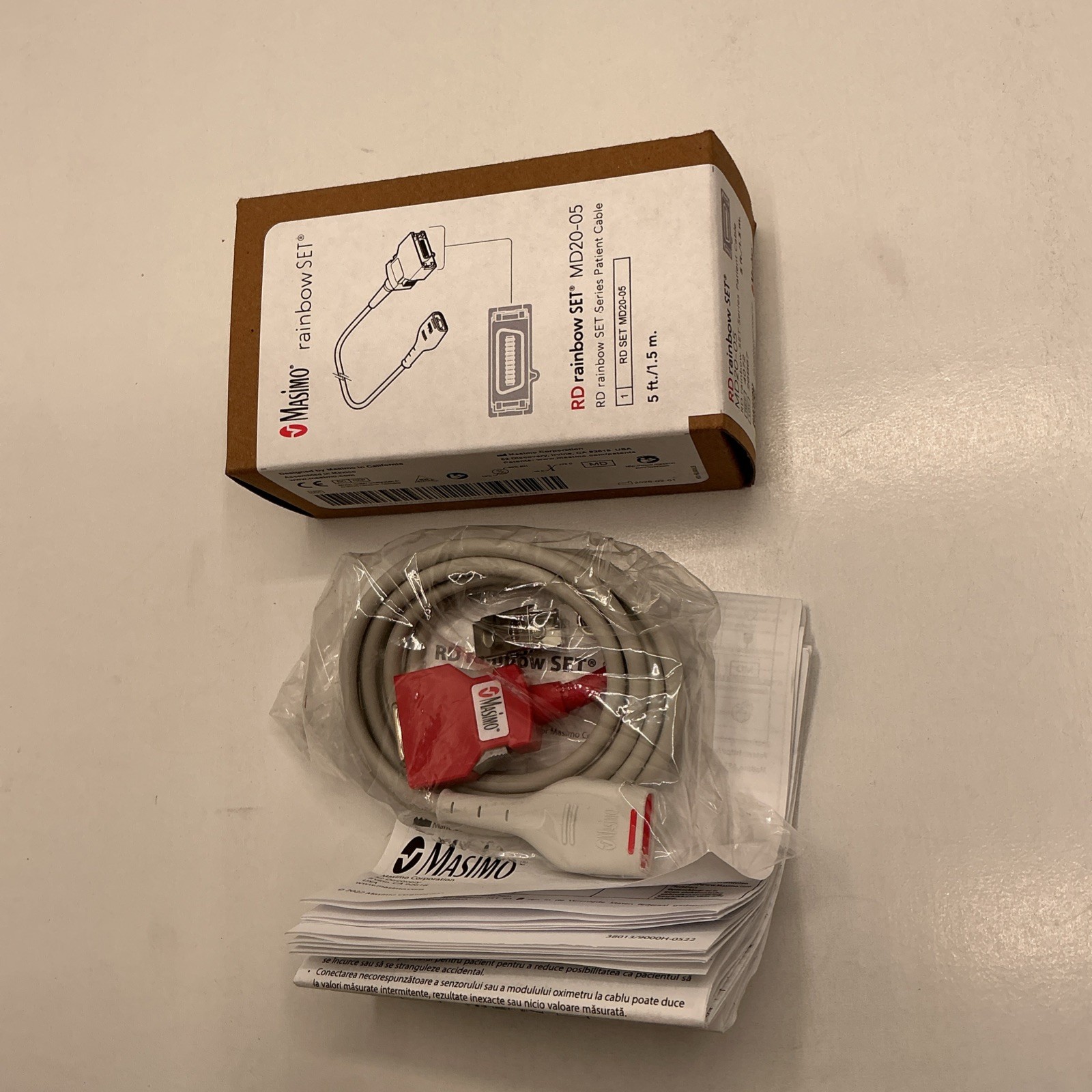 Masimo 4072 Rainbow SET Series Patient Cable MD20-05, 5ft (New,1Pc)