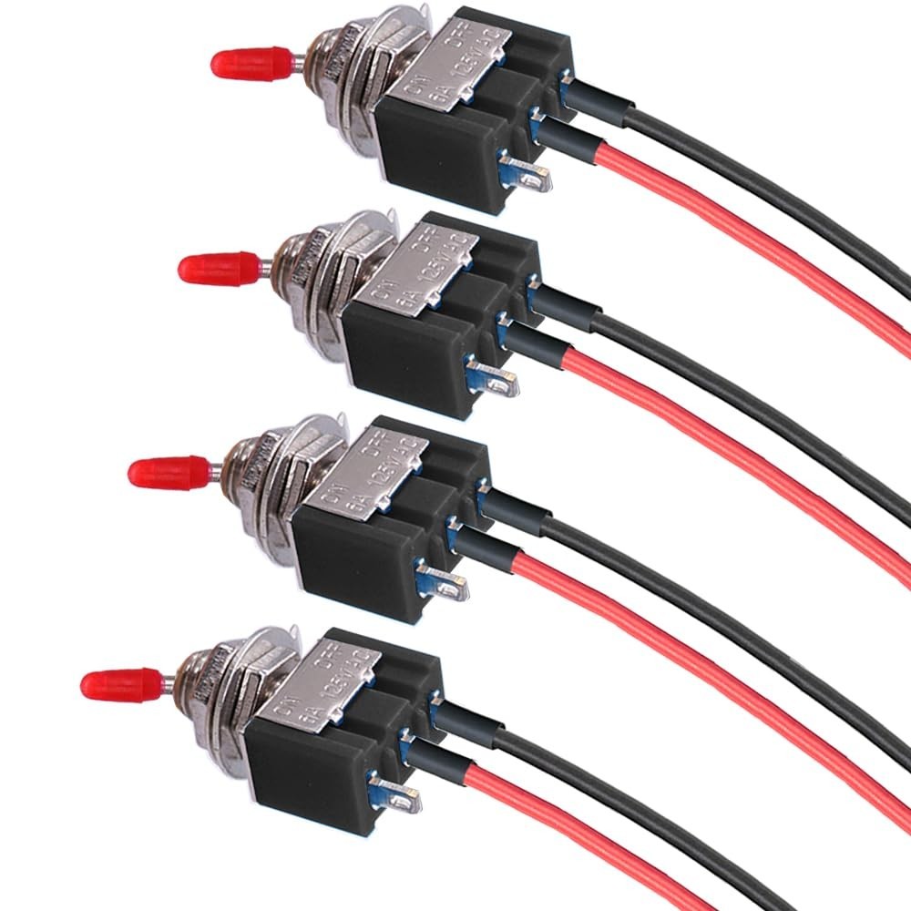 Toggle Switch,ON/Off SPST with Pre-soldered Wires,3v/5v/12v/24v/72v/110v/220v…