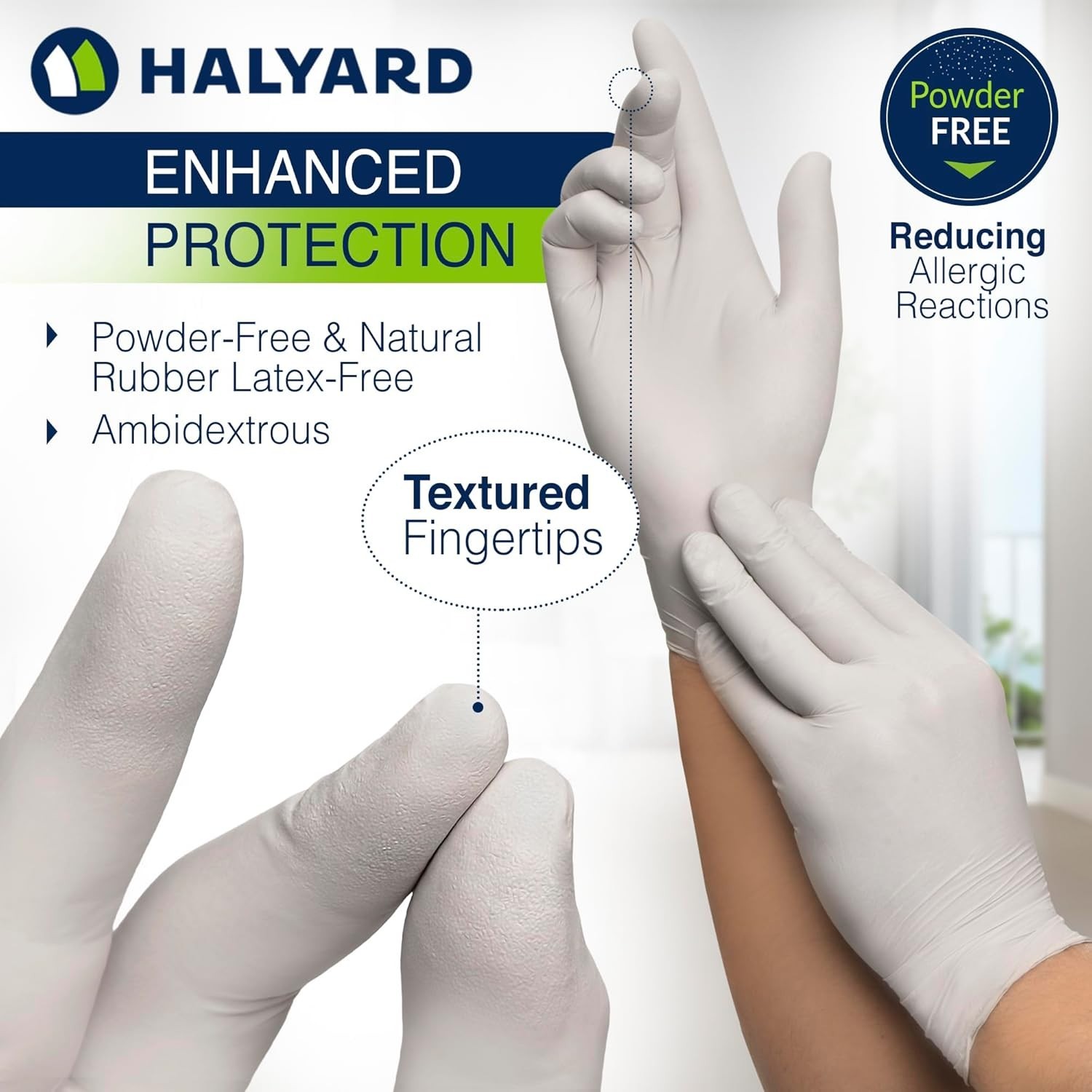 10 Boxes – Halyard Sterling Powder FreeNitrile Exam Gloves – Sizes: S, M, L, XL