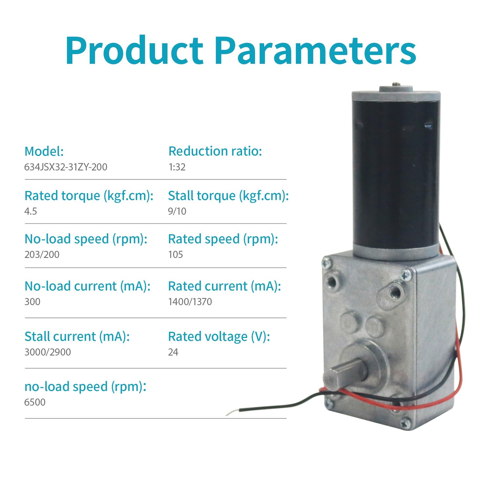 DC 24V Gear Motor 200RPM 8mm Single Shaft Reversible Mini Turbine JSX3231ZY