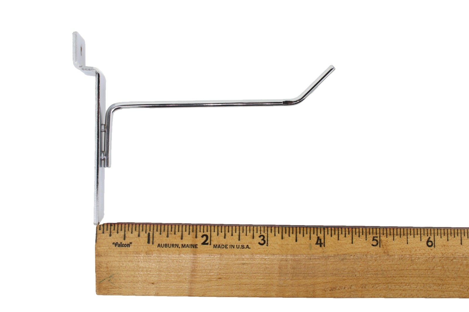 100 Slat wall Hooks Metal 4″ – 1/8″ Diameter (4mm) Wire – Chrome – NEW