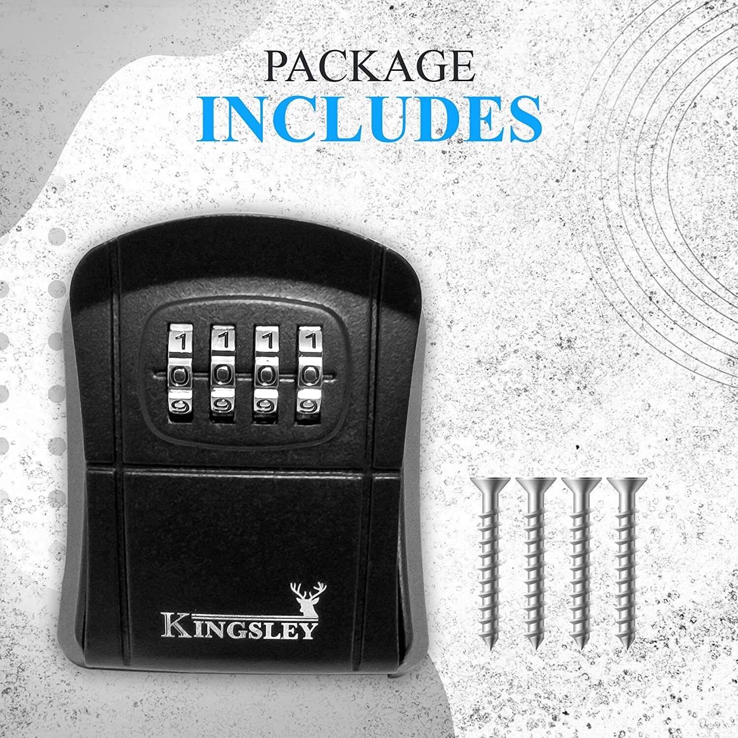 Kingsley QCH-807 Water Resistant Realtor Key Lock Box for AirBnB, Spare Keys