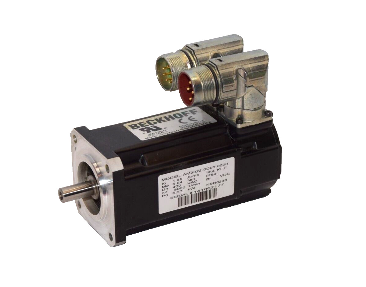 BECKHOFF AM3022-0C00-0000 1.39A 400Vac 8000 rpm 0.57kW Servo Motor