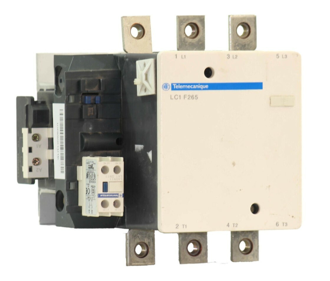 Telemecanique LC1F265S121 Contactor 285A 600V 3‑Pole 24V Coil w/ Aux Block