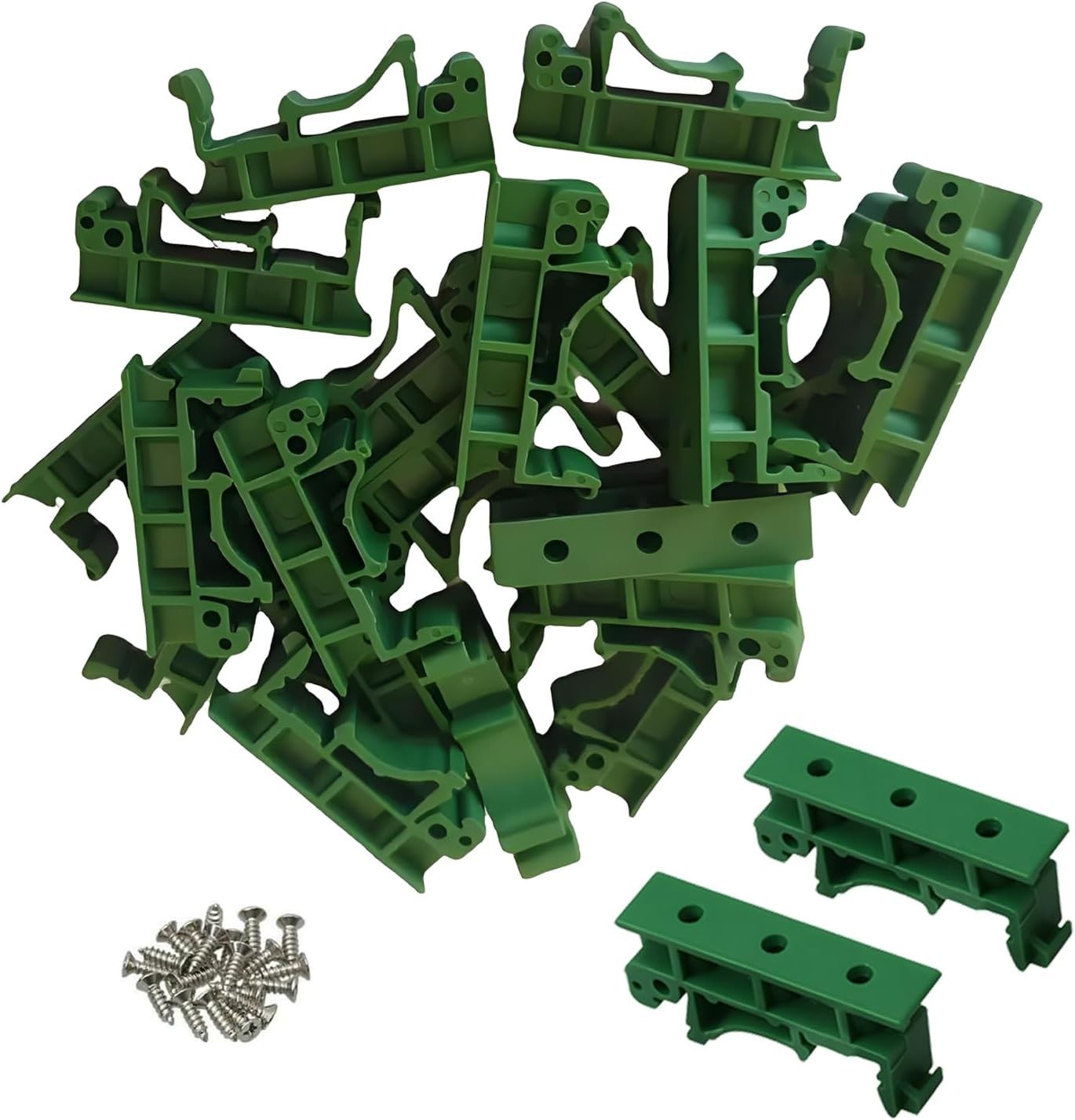 10 Sets DIN Rail Mounting Kit for PCB 35mm C45 Adapter Clips PA66 Green Panel…
