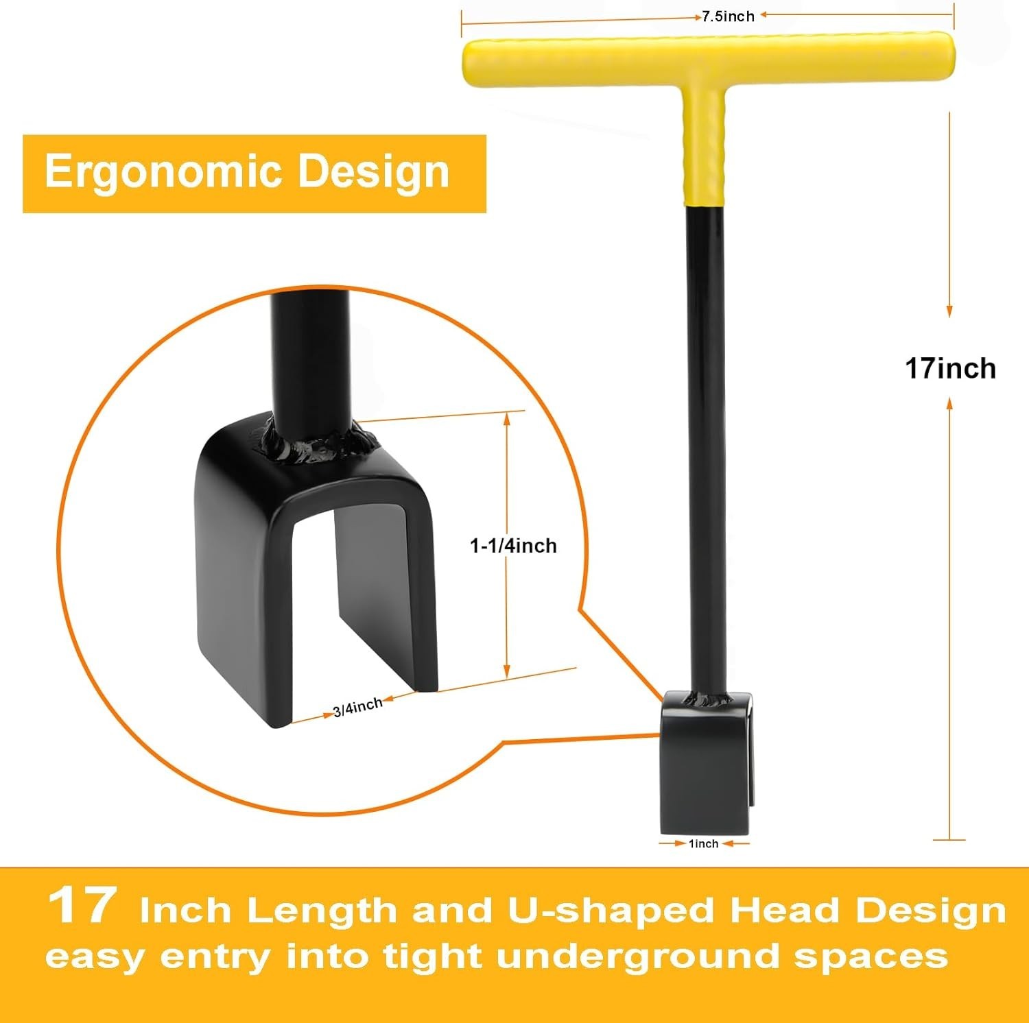 17″ Water Meter Key & 4-Way Utility Wrench Tool – Curb Main Shut Off Valve Steel