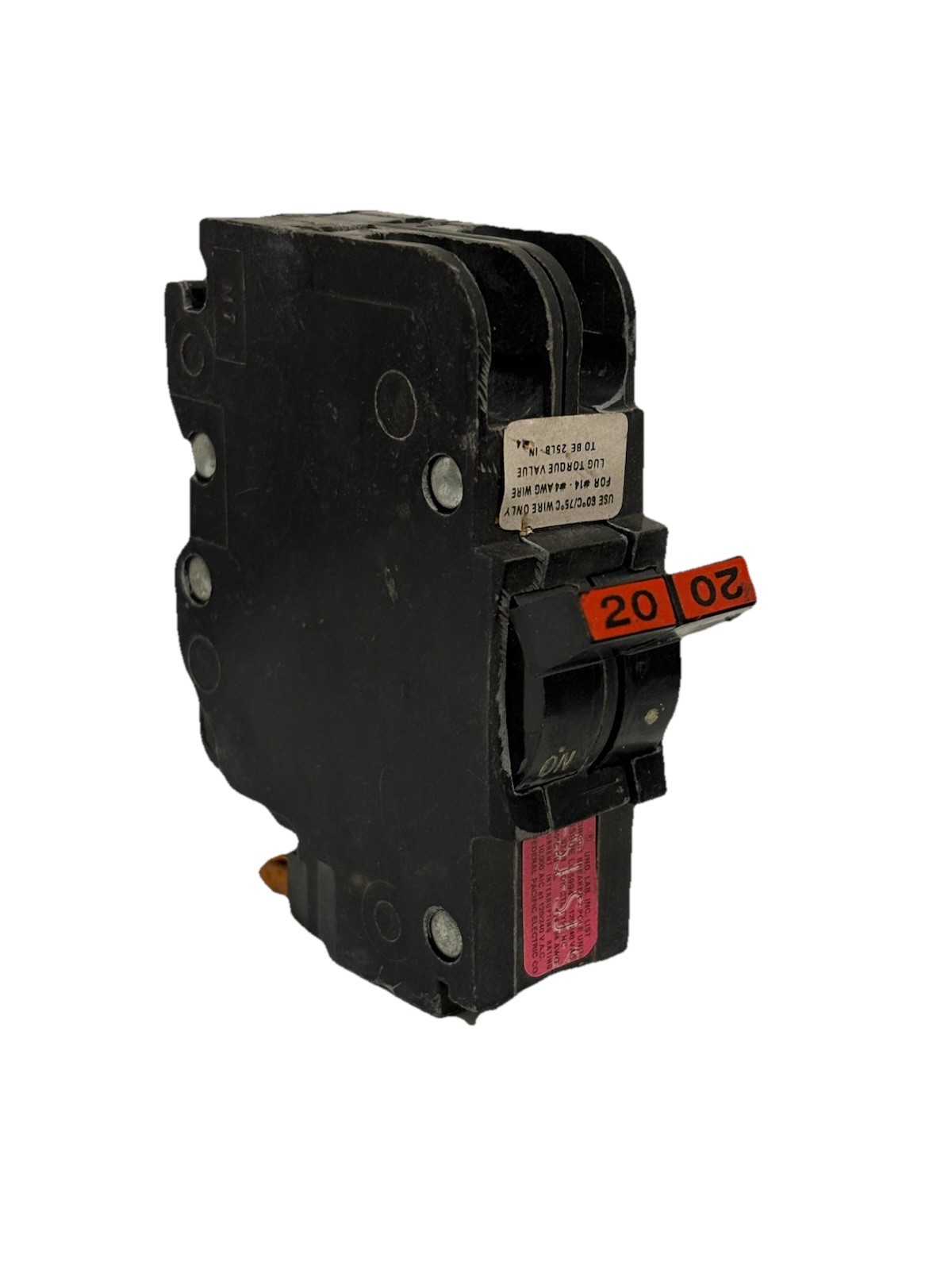 Federal Pacific NC220 2 Pole 20 Amp Stab Lok Thin Circuit Breaker