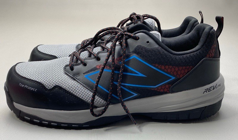 New Balance Men’s Steel Toe Quick Shift EH Work Shoe Black/Gray/Red/Blue Size 15