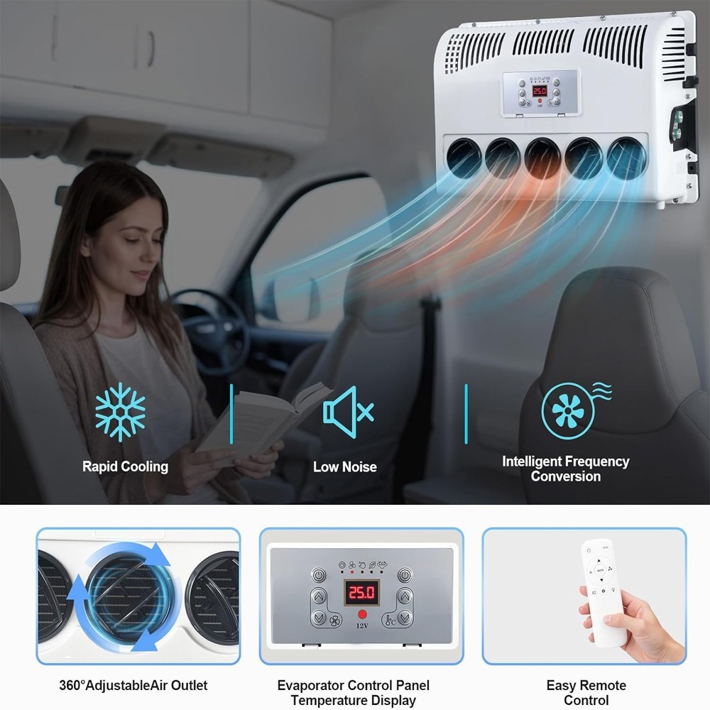 12V 11000 BTU Truck Air Conditioner Split AC For Semi Trucks Bus RV Caravan US