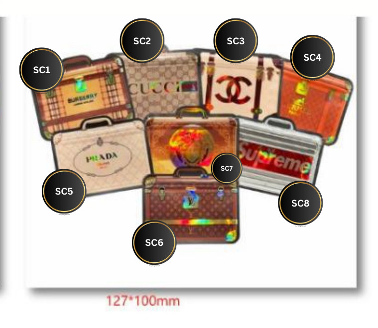 Exotic Luxury Shaped Holographic Glossy 3.5g Mylar Bag Zip Seal Bag Resealable