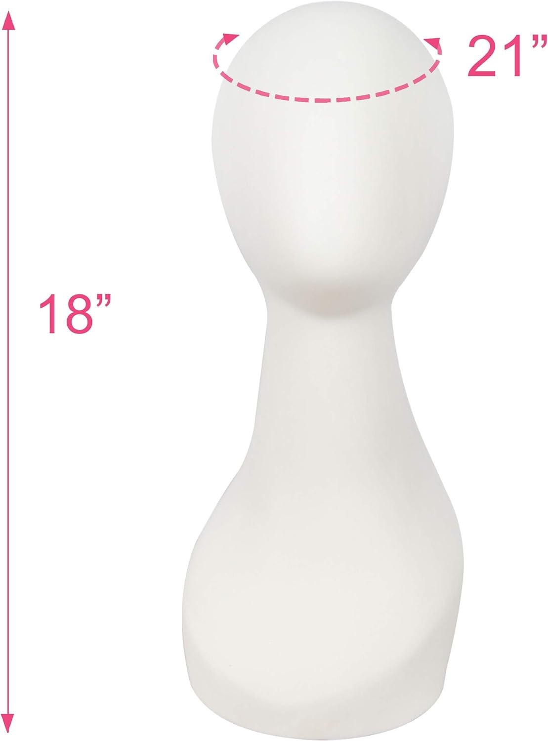 18″ White Abstract minimalist Mannequin Head shoulder Wig Display Bust Stand