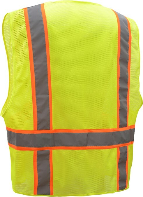 Class 2 Two-Tone Safety Vest with 6 Pockets Lime