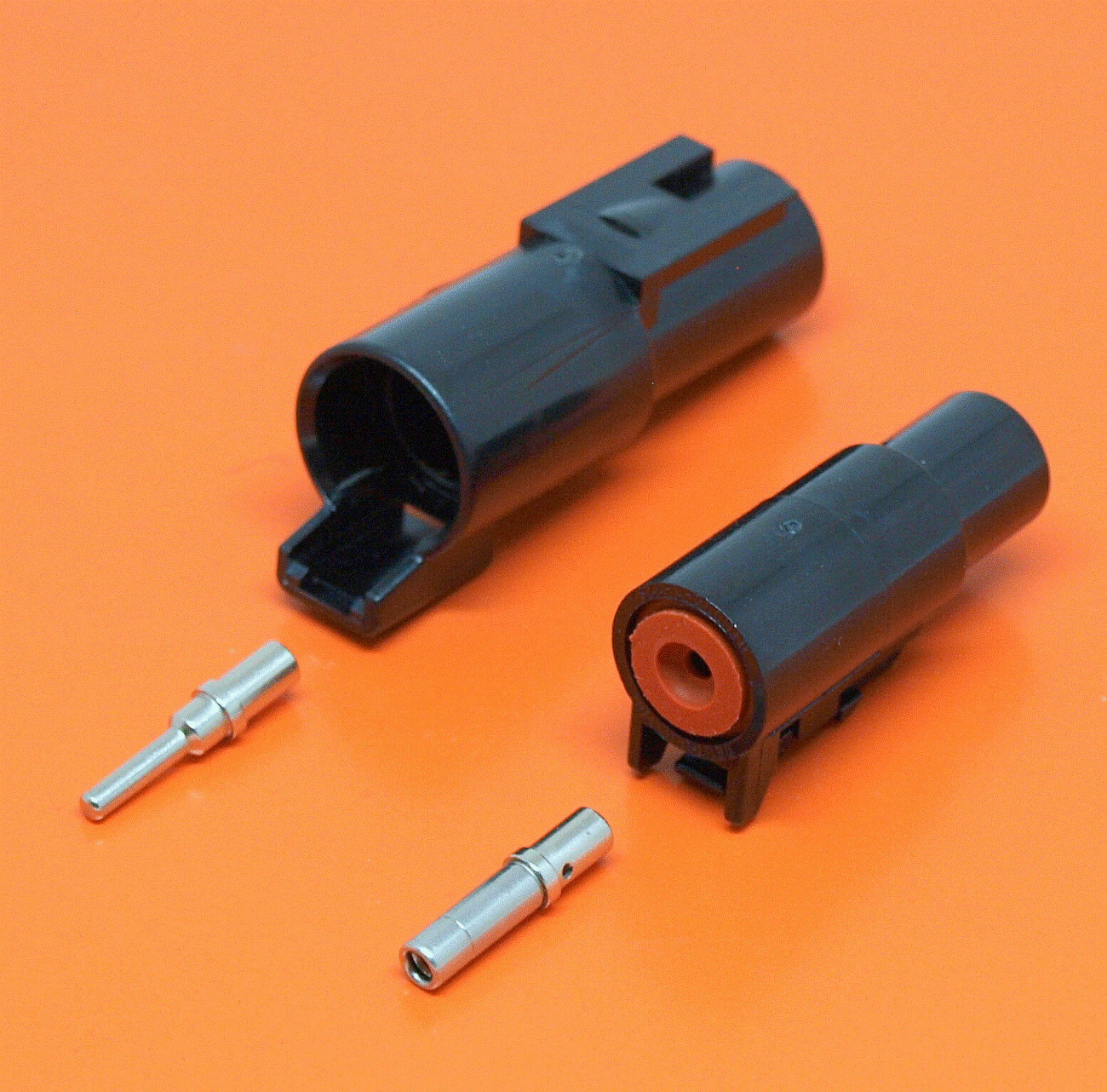 25Amp Deutsch DTHD 1 Pin Chrome Solid Connector DTHD04-1-12P DTHD06-1-12S