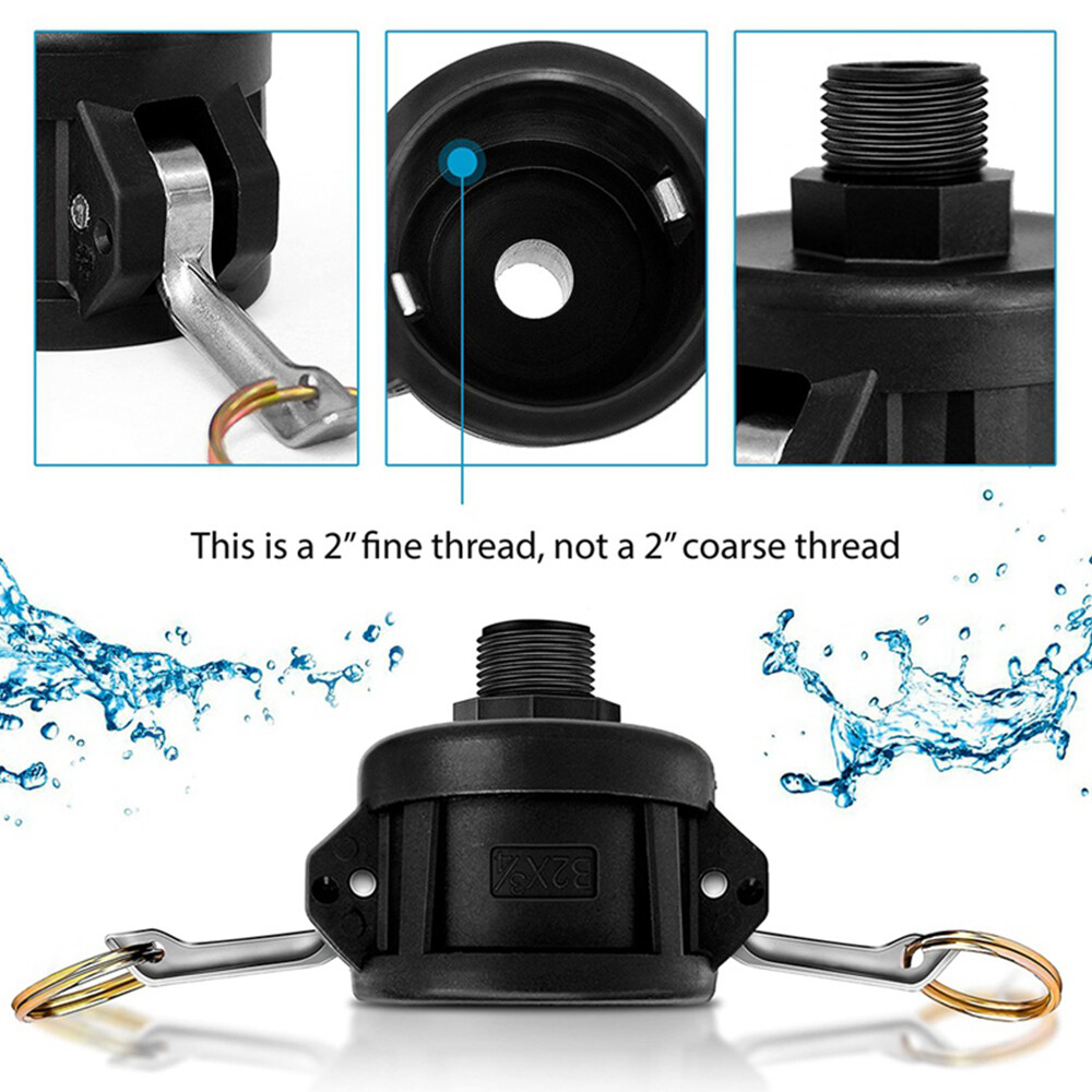 275 330 Gallon IBC Tote Water Tank Drain Adapter 2″Cam Lock for 3/4″ Garden Hose