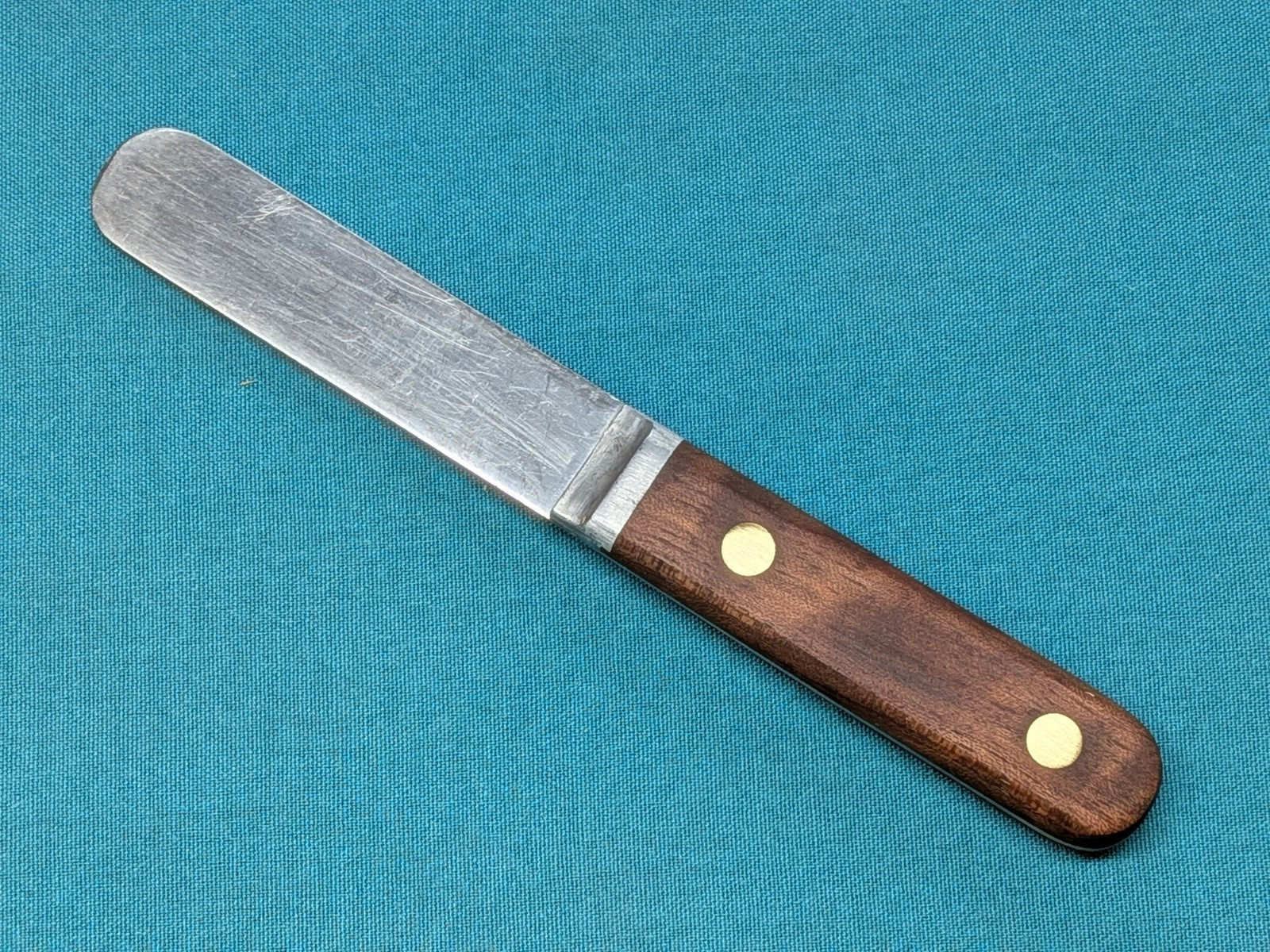 Vintage KERR MFG. Co. Dental Plaster Spatula? Stainless Steel w/ Hardwood Scales